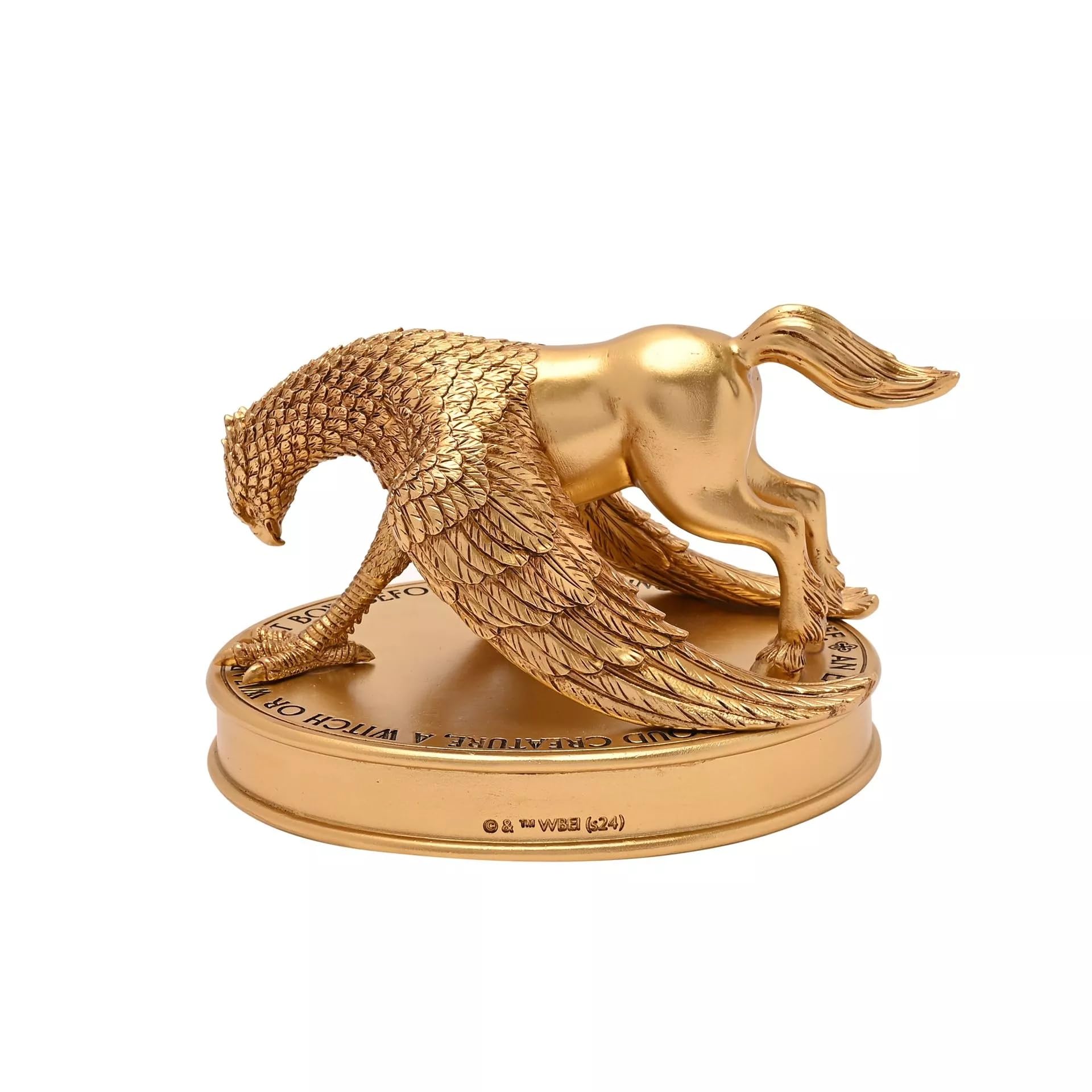 Widdop And Co Gold Warner Bros Harry Potter Buckbeak Hippogriff Figurine, En Finish, Collectible Statue With Display Base