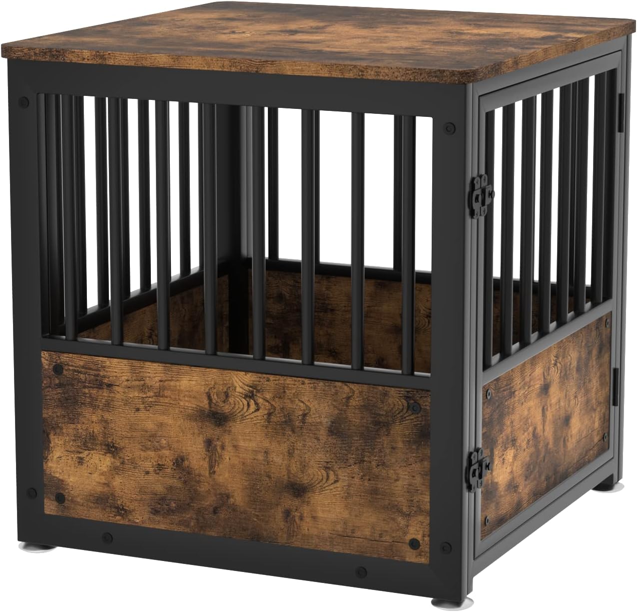 Rustic Heavy Duty Dog Crate Furniture for Small Dogs, Decorative Pet House End Table, Wooden Cage Kennel Furniture Indoor, 23.6 x 23.6 x…