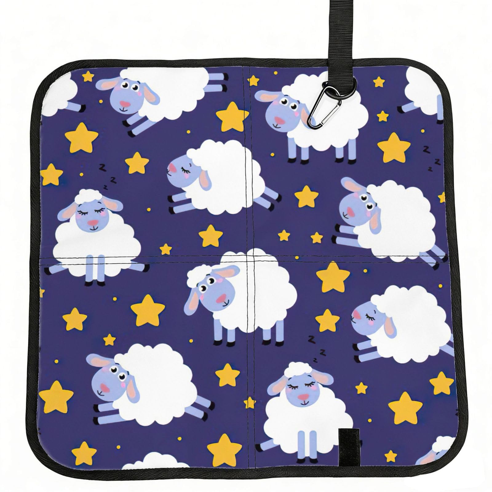 bghdfa Sheep Print Outdoor Sitting Mat Waterproof Oxford Cloth Seat Cushion Folding Foam Camping Seat For Picnic