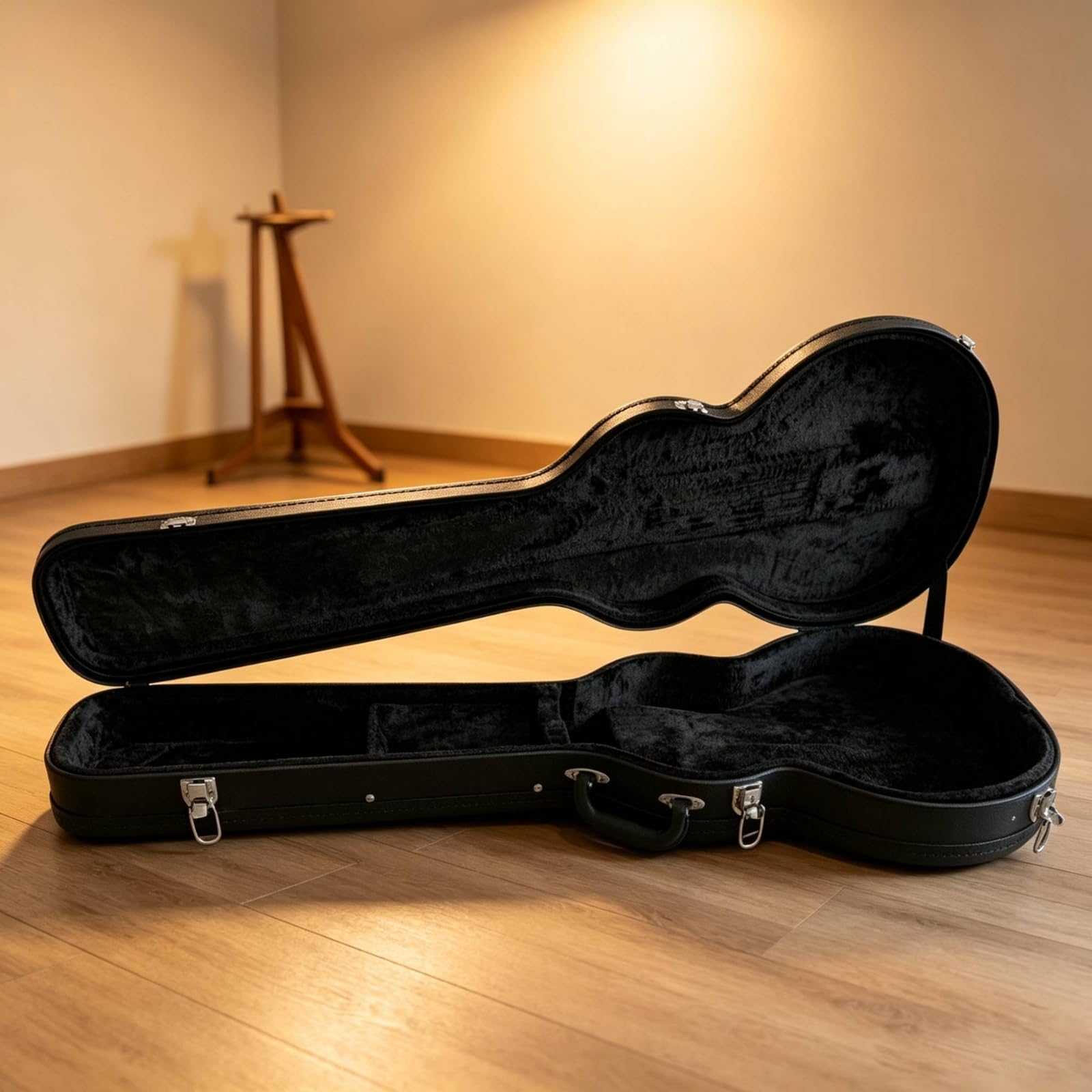 harayaa Custodia Chitarra Elettrica Custodia Rigida Custodia LP Custodia Strumenti in Pelle Legno E Spugna con Protezione da Urti Polvere E Graffi Adatta a Musicisti Viaggi Tour
