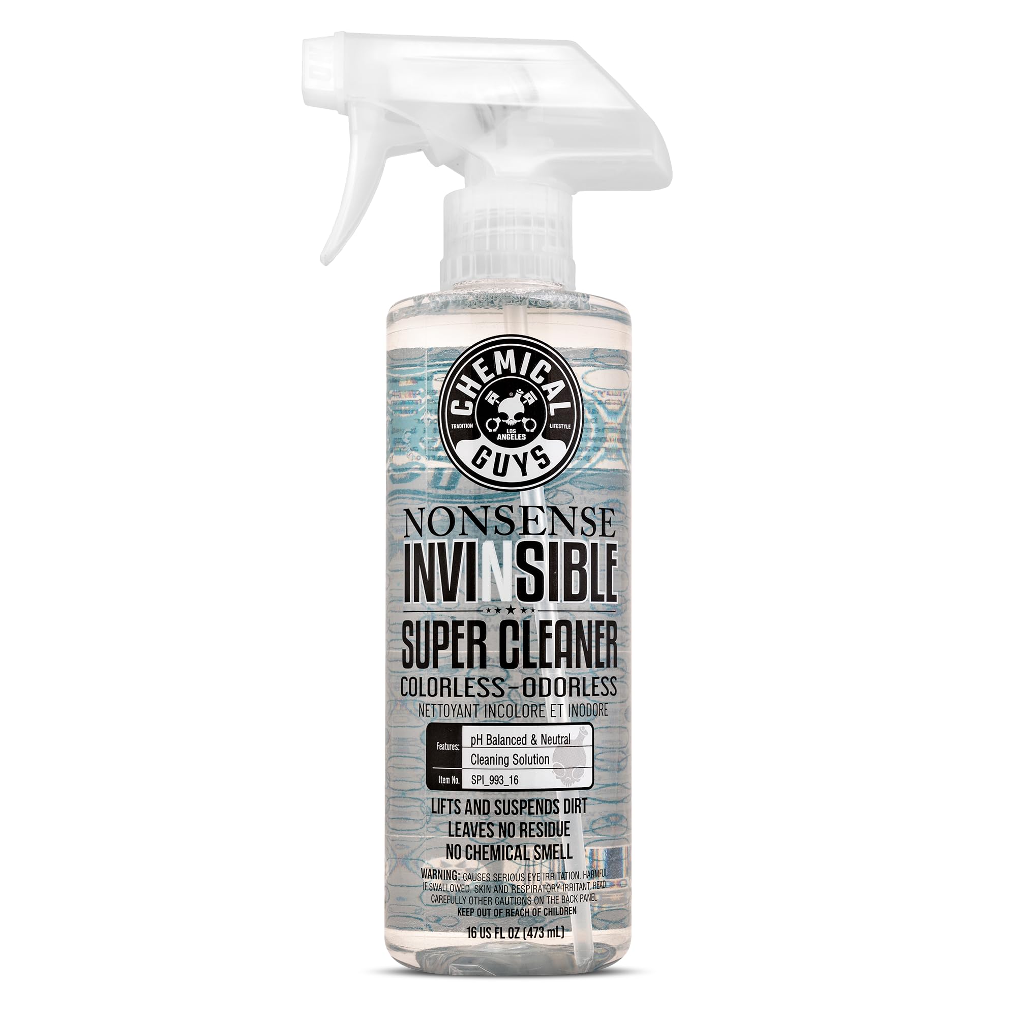 Chemical Guys Nonsense, Odorless Cleaner For Car Interior and Exterior All Purpose Cleaning Spray for Vinyl, Rubber, Plastic, Carpet, Upholstery, and Engine Bays Foaming Deep Cleaning Formula 16 oz, Nonsense 16 oz