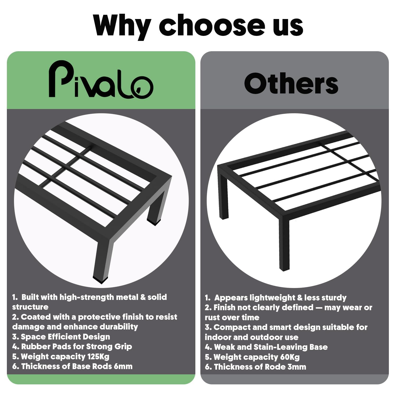 Pivalo Plant Stands - Black Metal Shelves -8