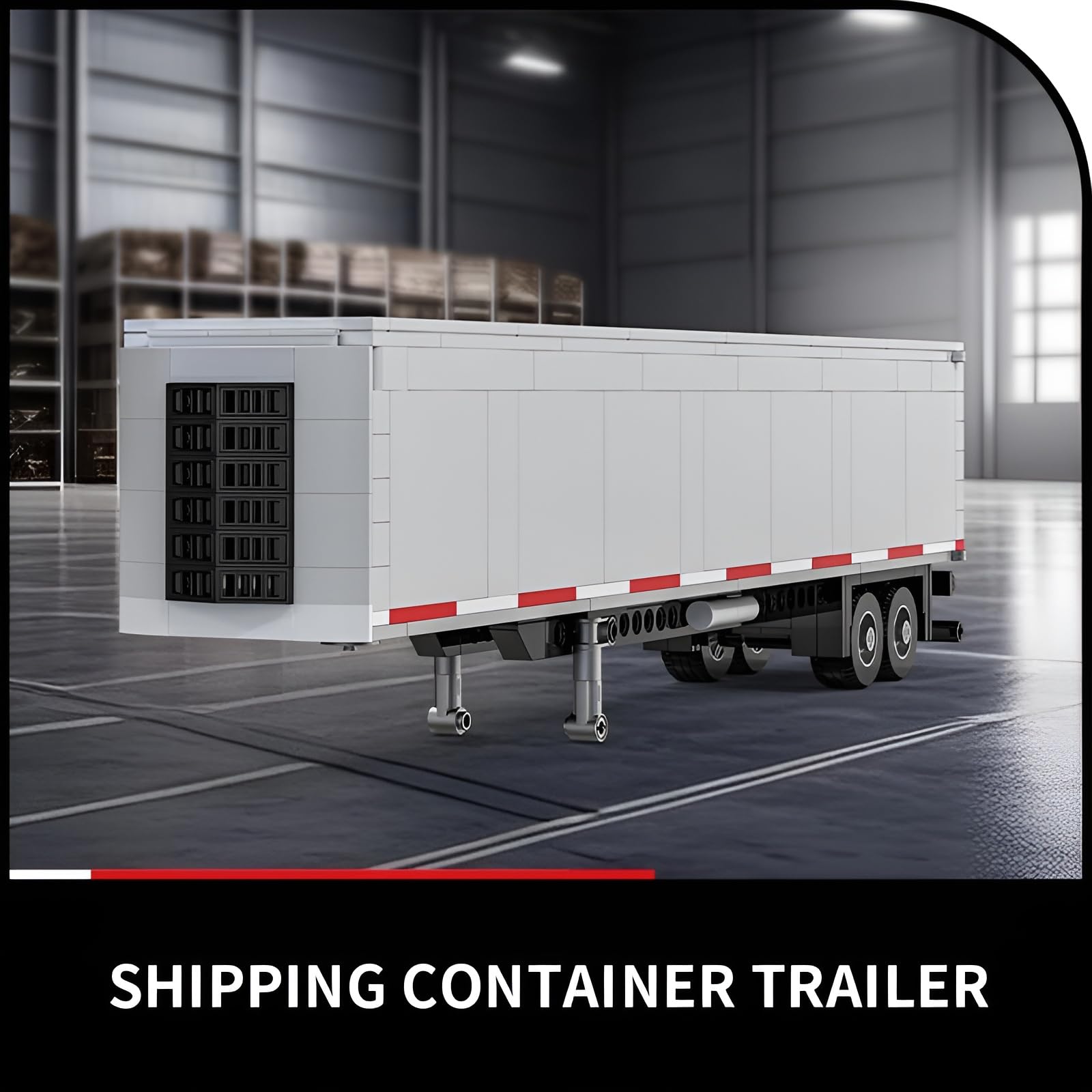 Technical Shipping Container Trailer Building Block Kit, 304 PCS Construction Vehicles Toy Model - Image 3