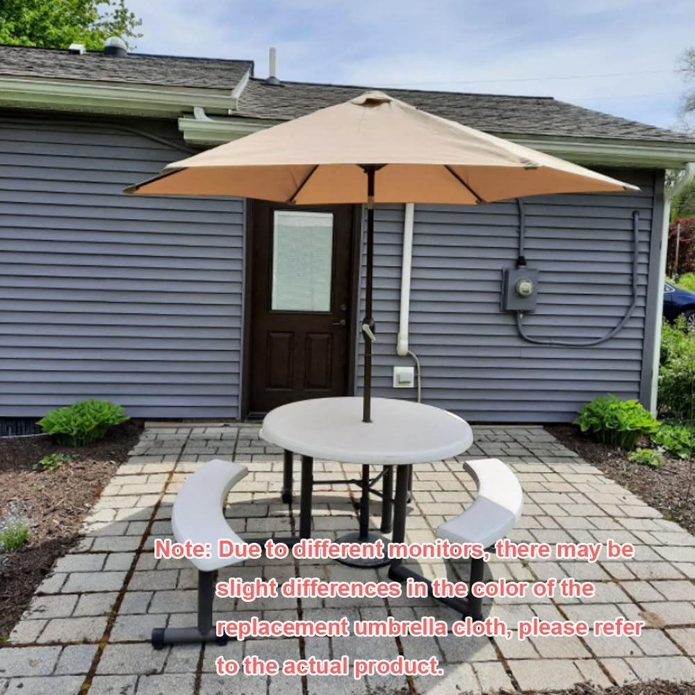 Replacement Canopy Top Cover Outdoor Market Patio Table Umbrella Replacement Canopy 6 Ribs/8 Ribs Suitable for Umbrella Rib Length 6.5ft/7.5ft/9ft/10ft ( Color : Blue stripe , Size : 300cm/10FT/8Ribs
