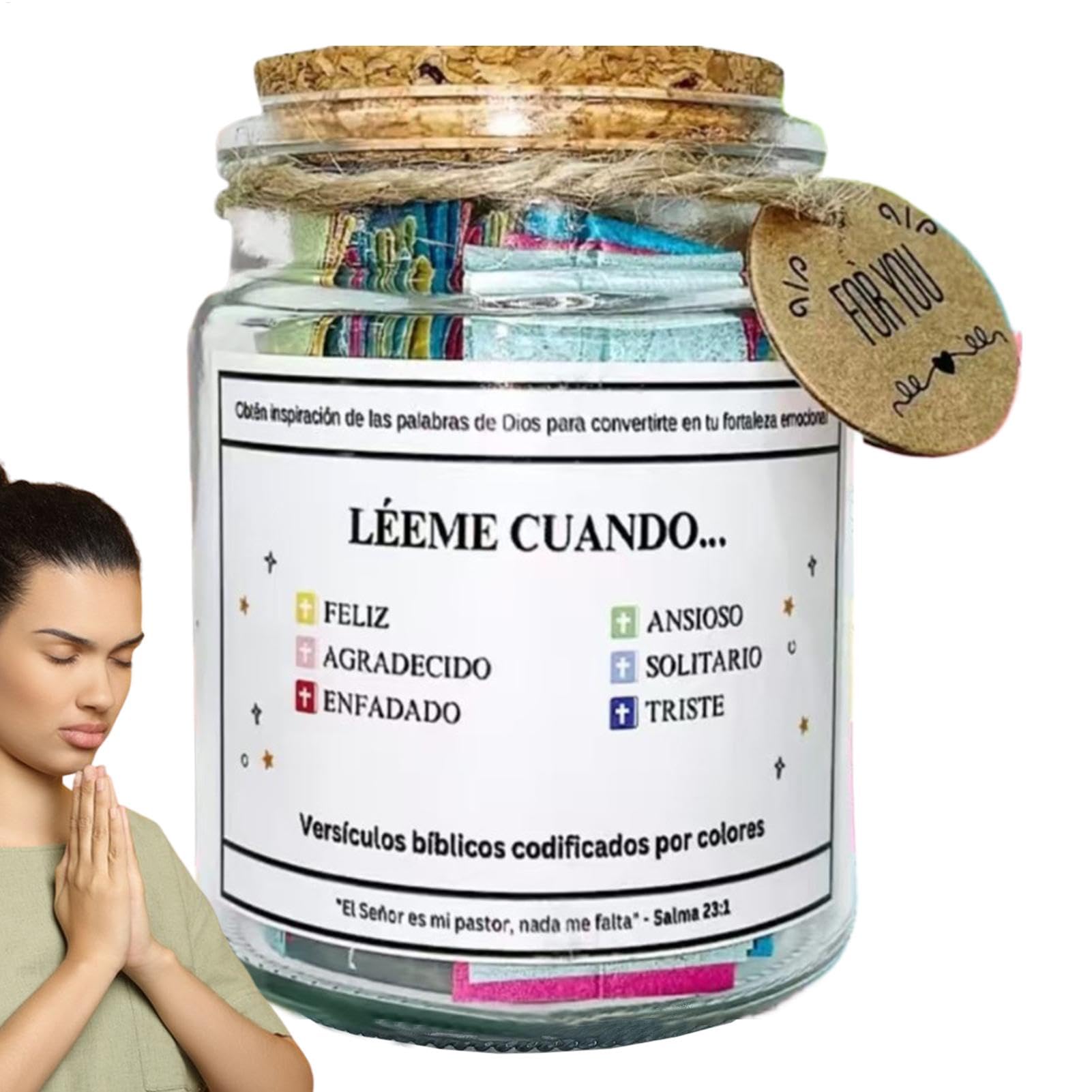 Genérico Tarro De Versículos Bíblicos En Español - Léame Cuando Tarros De Vidrio Para Oración De Las Escrituras Con Coloridos Versículos