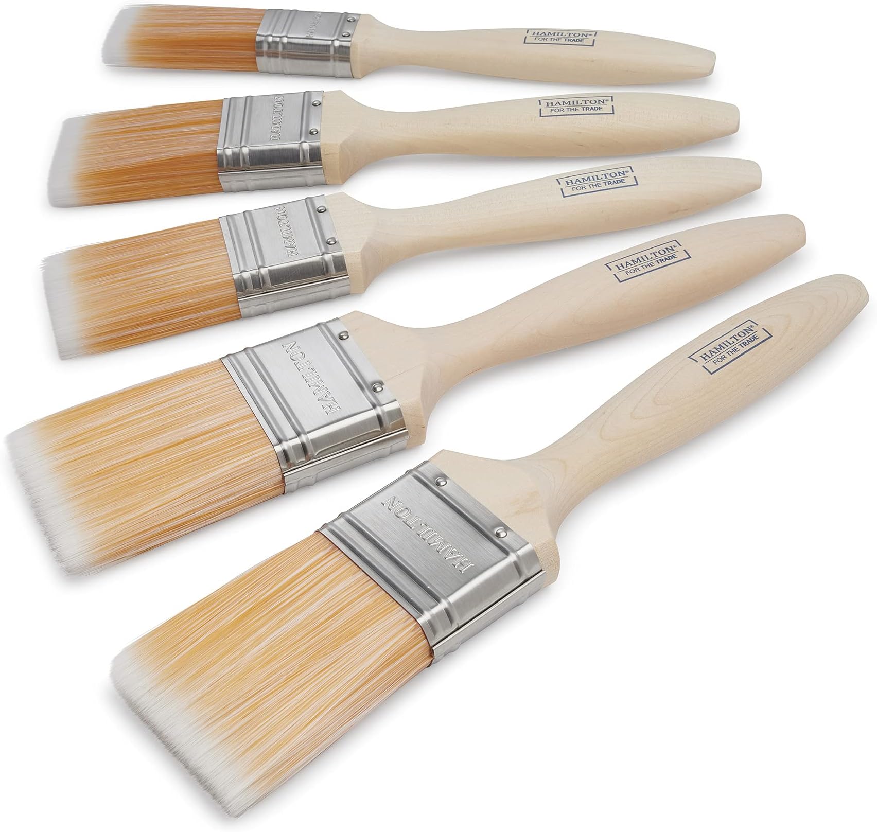 Hamilton For The Trade Fine Tip Brushes | 5 Brush Pack | 1", 1.5", 2", Brown