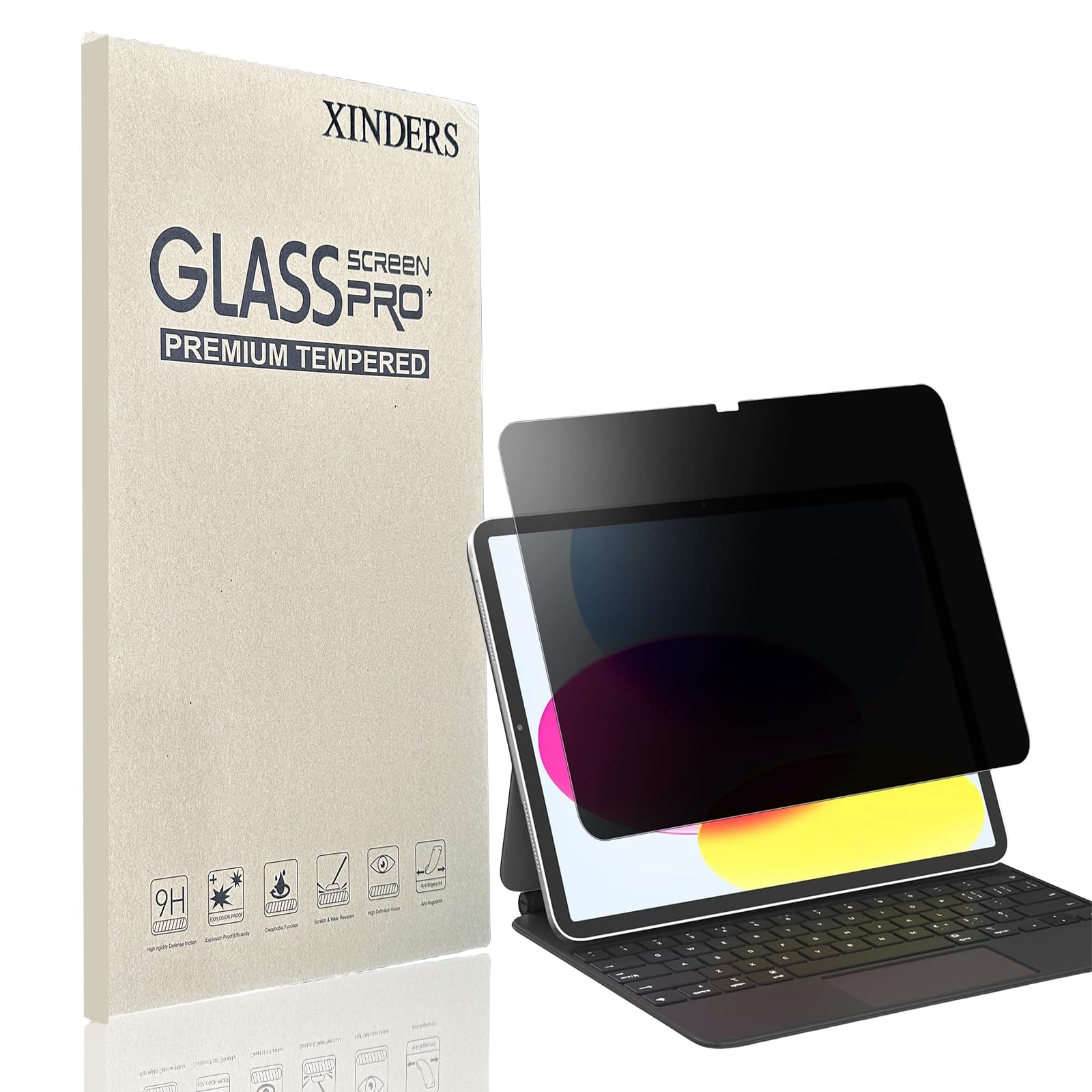 XINDERS 1 Pack Privacy Screen Protector for Galaxy Tab S10 2024/ Tab S9 FE 10.9