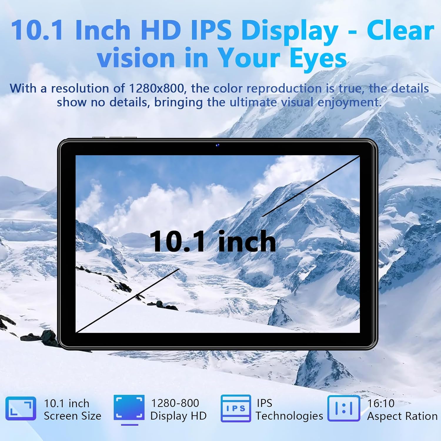 10 Inch Tablet, Android 15 Tablets with 18GB RAM+128GB ROM(Expand to 1TB), Octa Core 1280 * 800 IPS HD Display, 6000mAh Battery, Dual 5MP+8MP Camera, 5G/2.4G WiFi - Image 3