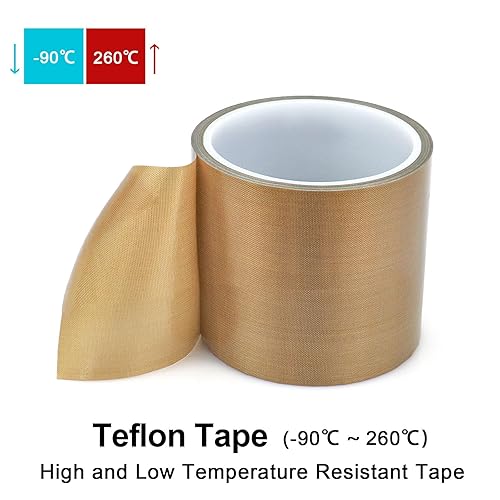 Miniatura 4 de HZCOYIM Cinta adhesiva de fibra de vidrio de teflón, (3 pulgadas x 33 pies x 0.007 in) Cinta adhesiva de fibra de vidrio recubierta de PTFE de alta