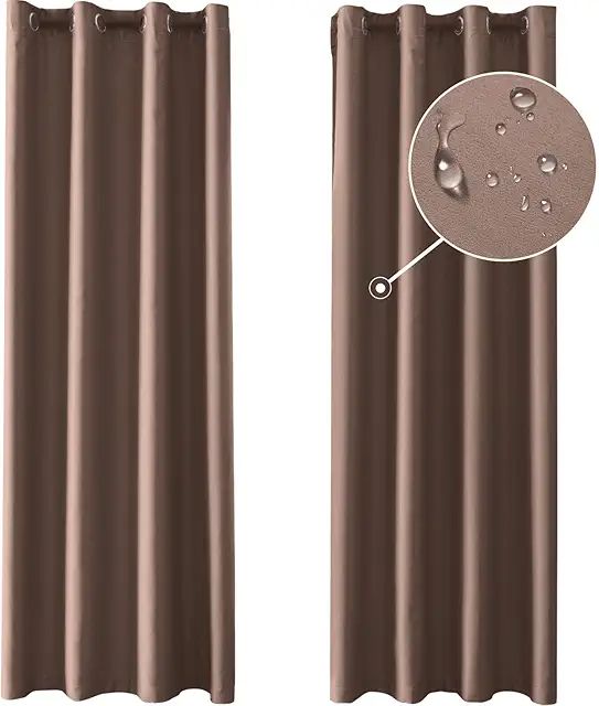 Mörkbrun Gardin: Ystyle Blackout Thermal Eyelet Curtains 140x240 cm (2-Pack)