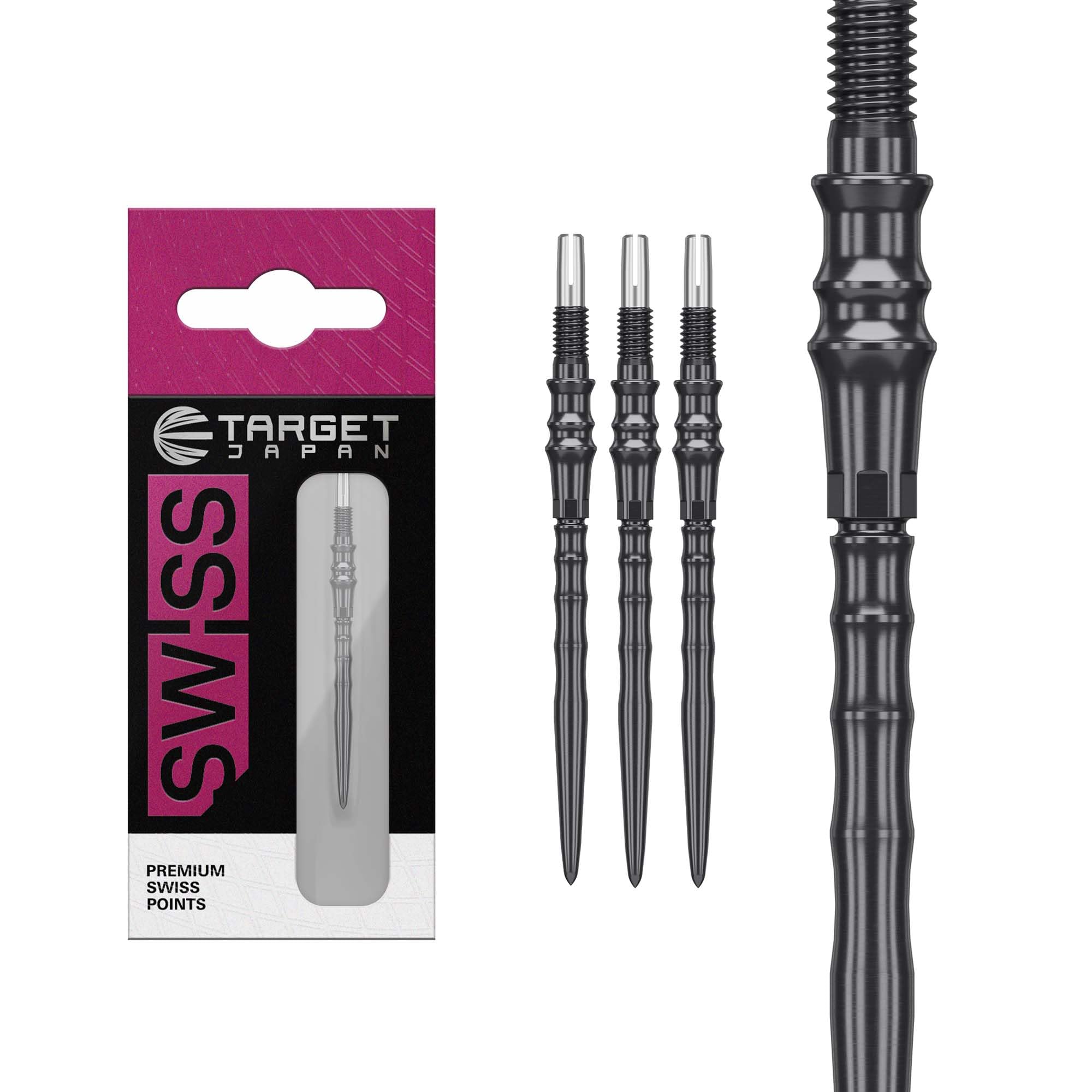 Target Japan Premium Swiss Points, 3 Pack Set of Tips 35MM – Black | Change Dart Points, Spare Tips, Professional Darts Accessories — image 1