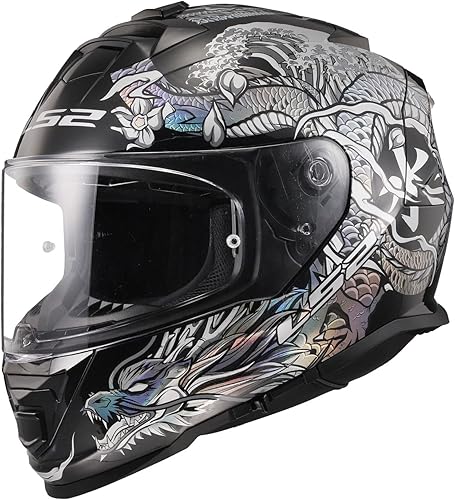 LS2 - Casco integral Assault para motocicleta con visera solar