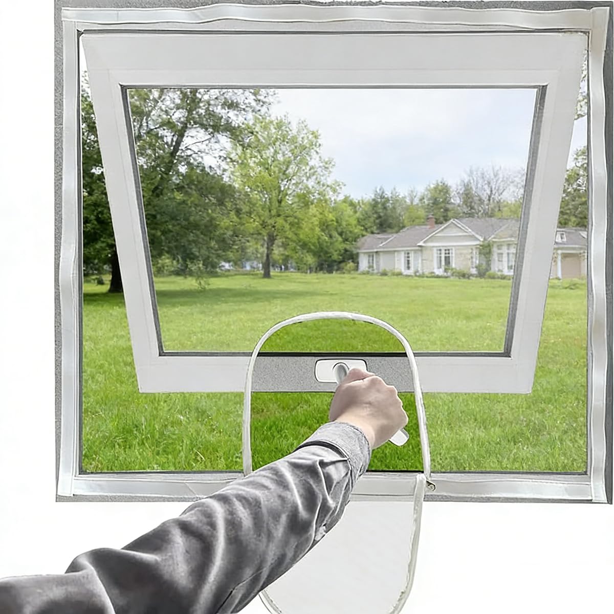 Fly Screens for Windows - Window Nets to Keep Bugs Out Fine Mesh - Custom Size Window Fly Screen with Zipper Opening, Window Mesh Insect Screen - Cat Window Guard