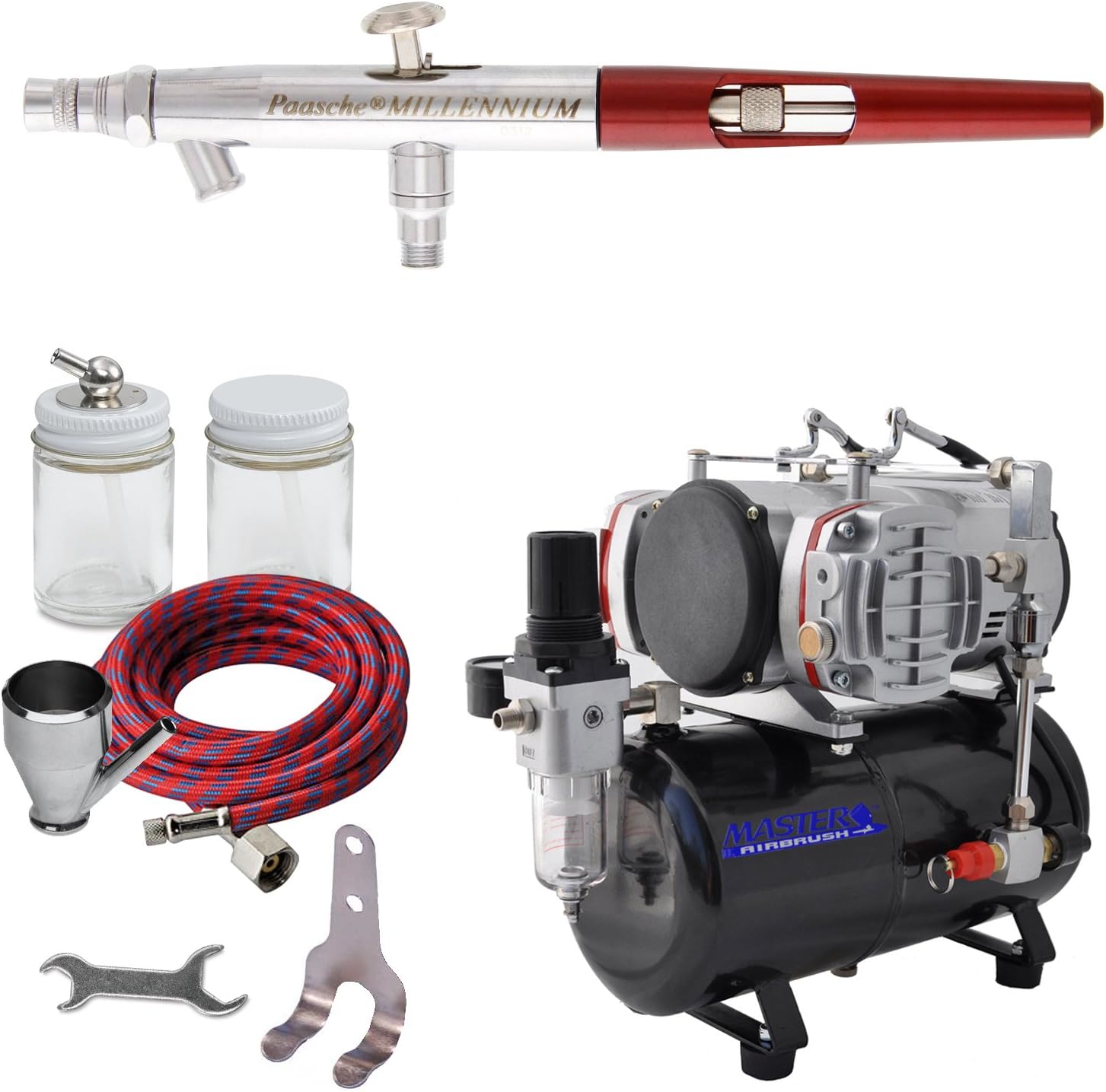 Paasche MIL-SET Airbrushing System with Four-Cylinder Piston Air ...