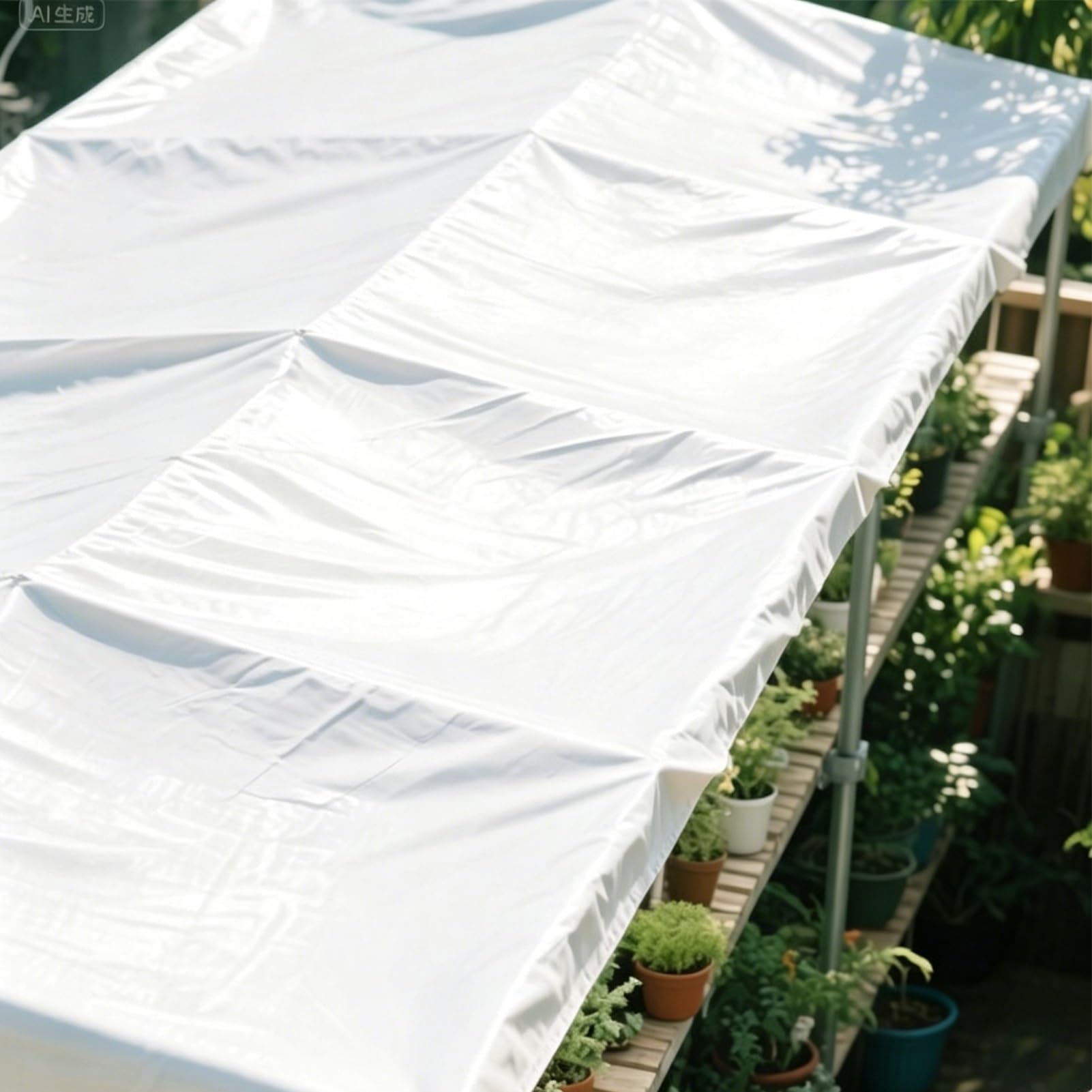 Tarpaulin Waterproof 2x2m, 3x3m, 4x4m, 5x6m White Tarp Outdoor Furniture Caravan Cover Ground Sheet Multipurpose Cover Truck Balcony Garden(3x3m(9.8ftx9.8ft))