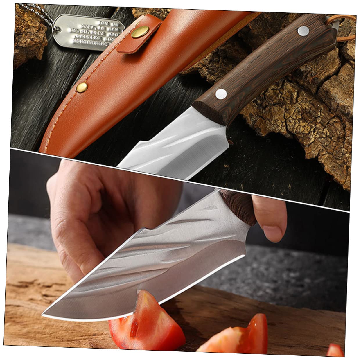 COLLBATH Stainless Steel Meat Cleaver Knife Kitchen Cleaver Chef Knife Knife Guard Butcher Knife for Home Kitchen Tool