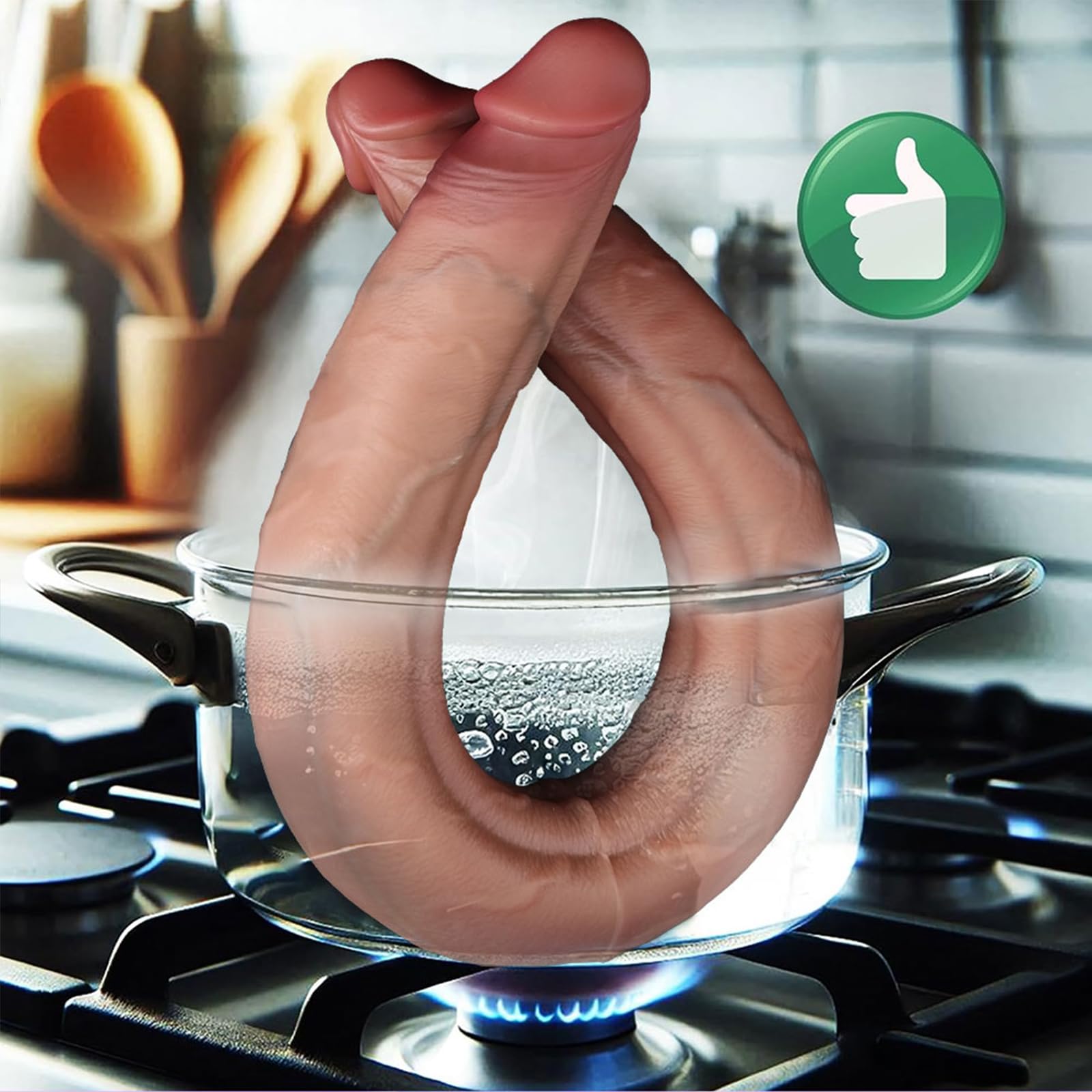 AMAZBEE Dildo a doppia testa Dildo realistico in silicone flessibile per coppie Giocattolo per adulti a forma di pene a doppia estremità per donne uomini uso lesbico (M,1)