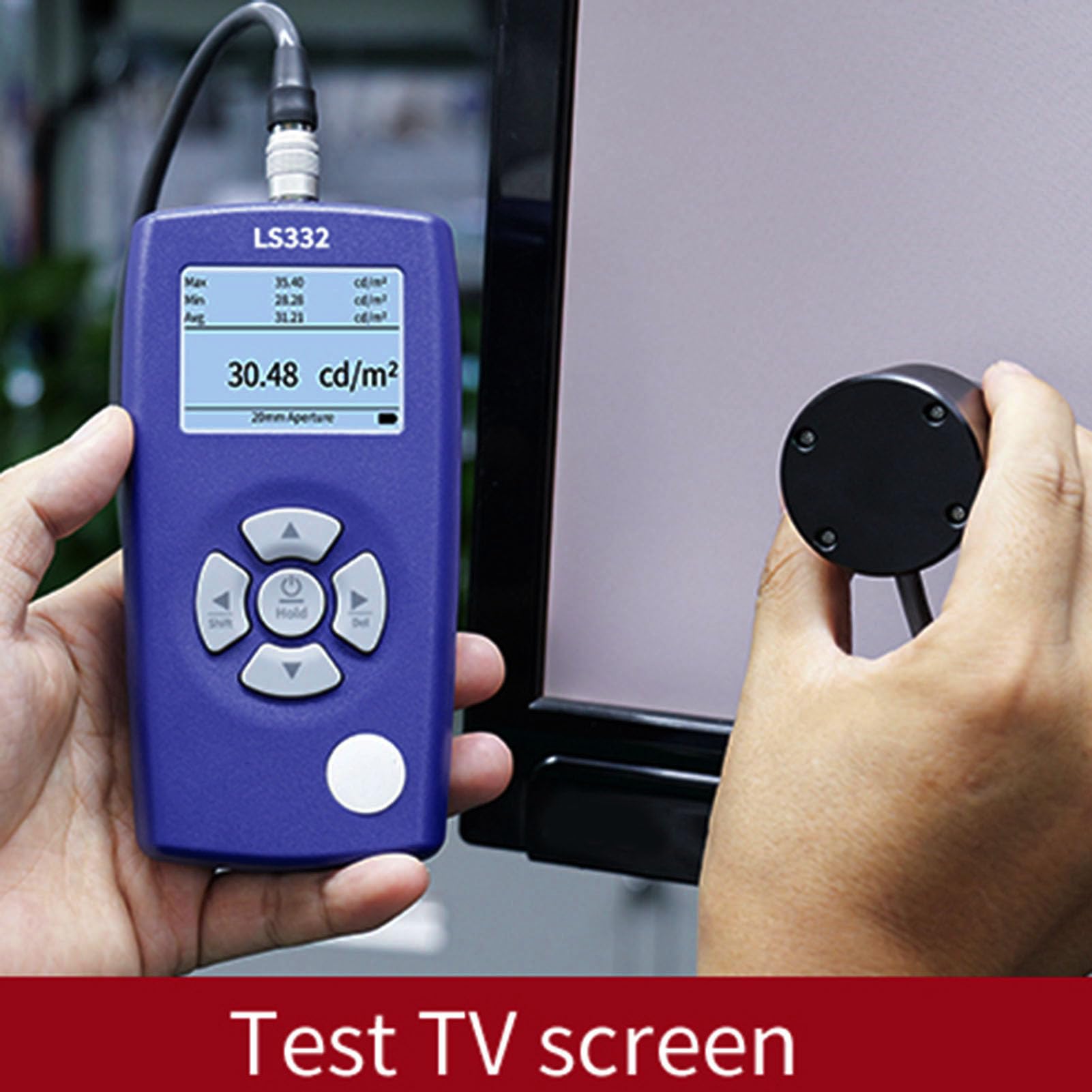 Jectse Medidor de Luz LCD, Iluminación de Iluminación Digital Luces de Medición de Luxeter 0.01~1,000,000 CD/m², Medición del Parpadeo con Sonda, Análisis de Curvas de Espectro para