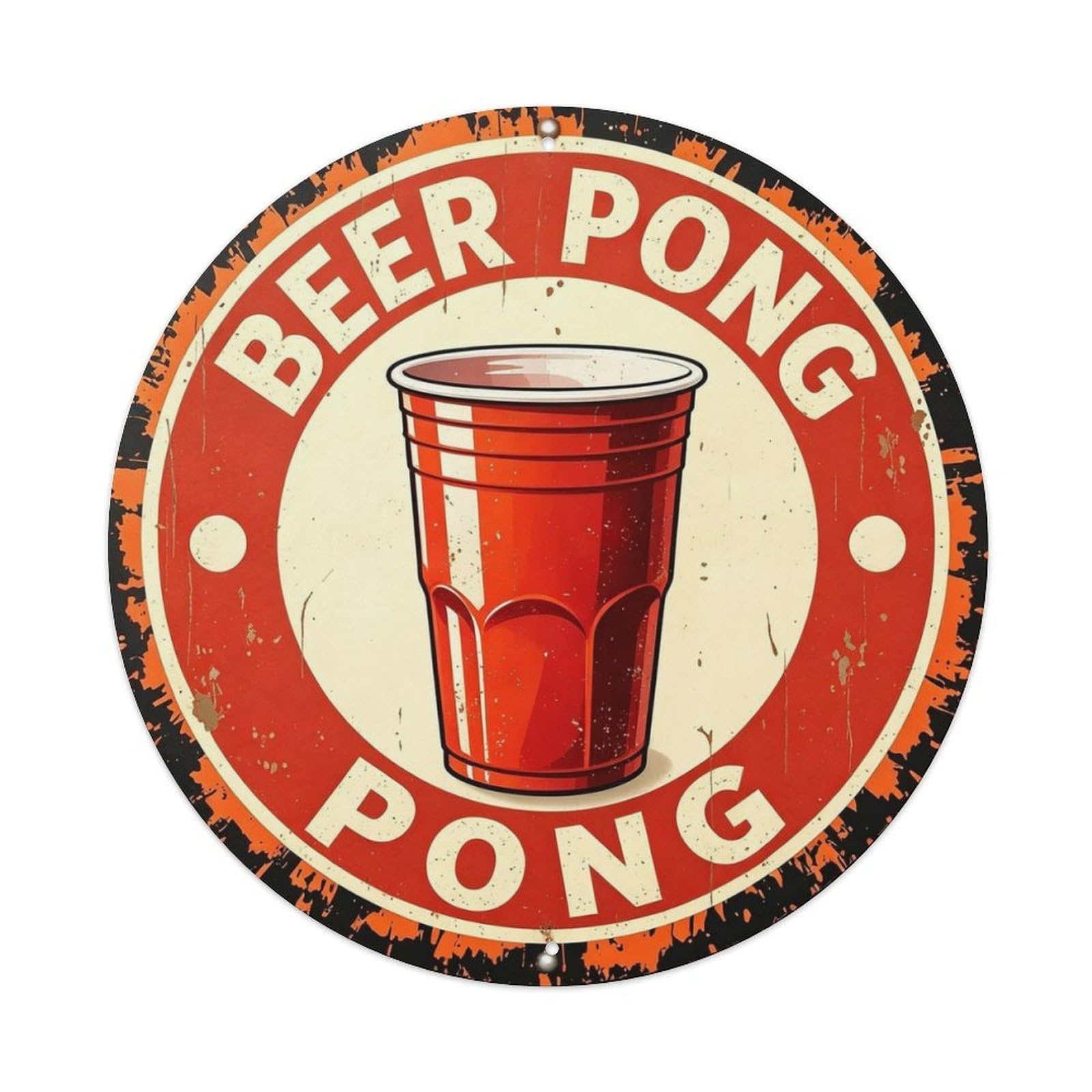 Beer Pong Metal Tin Sign Plaque