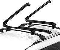 FLYCLE Lockable Ski & Snowboard Roof Rack with Sliding Extension - Fits 6 Pairs Skis or 4 Snowboards, Universal Crossbars - Black