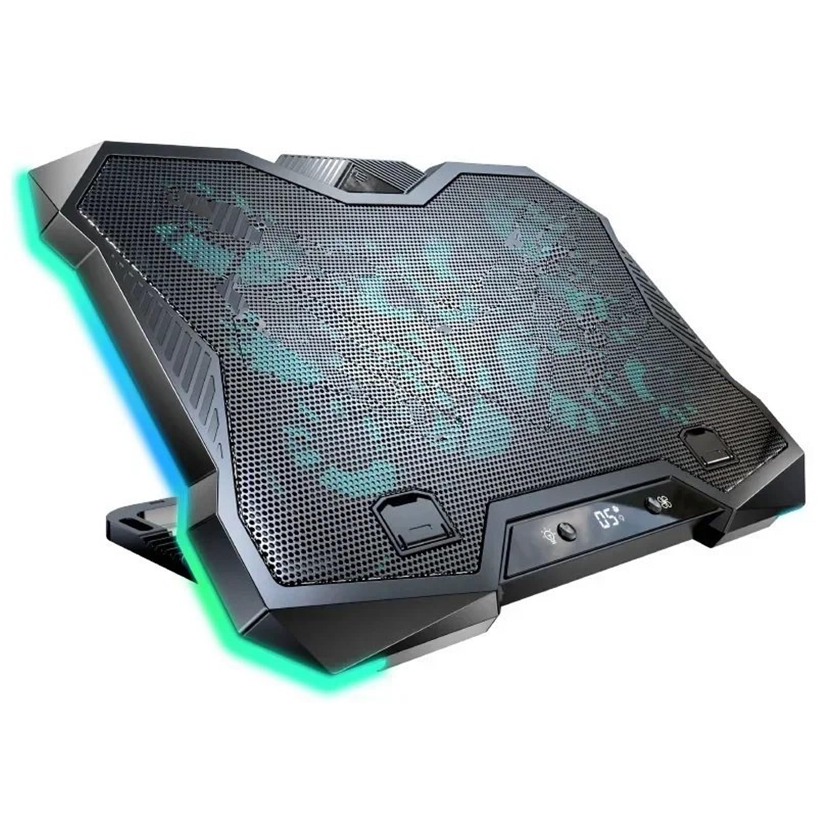 Podkładka chłodząca pod laptopa Wyciszona Podstawa Chłodząca Do Laptopa Do Gier Ze Składaną, Regulowaną Podstawą Rozpraszającą Ciepło RGB, Wspornik Chłodzący Do Notebooka 12-18'' Laptop Cooler