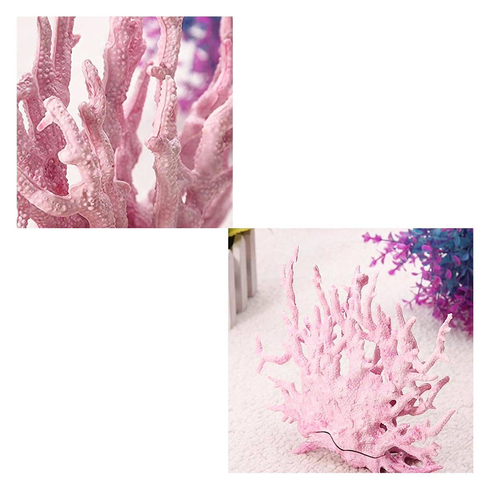 Lot de 2 coraux artificiels pour aquarium - Décoration en plastique - Ornements