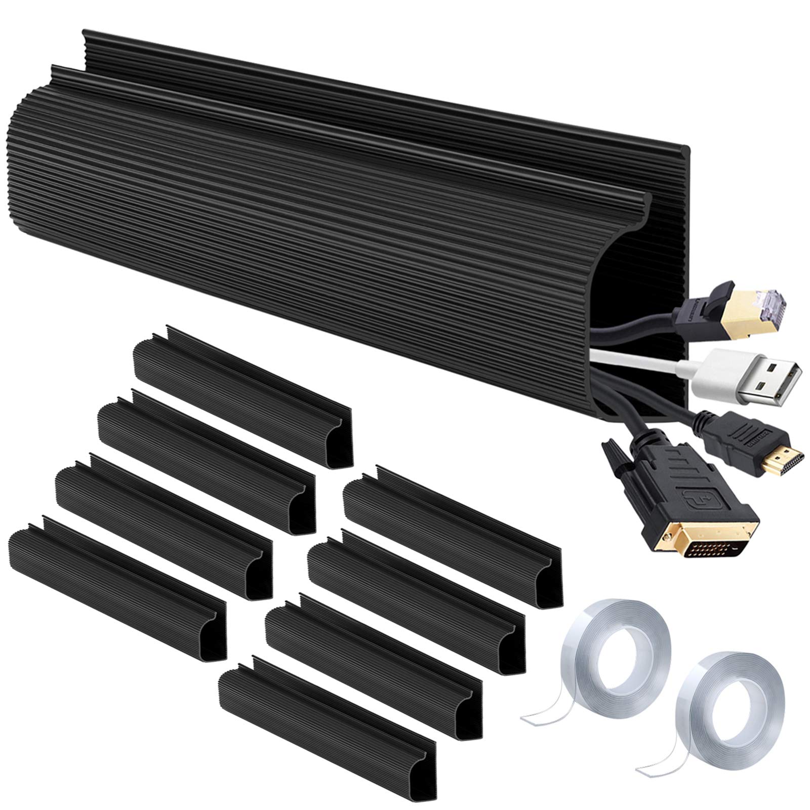 Buy 126" J Channel Cable Management, Desk Cord Organizer, Computer