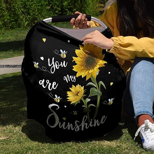 Miniatura 4 de Fundas de asiento de automóvil para bebé, girasoles, funda de lactancia, bufandachal, toldo para asiento de automóvil, elástico, suave,