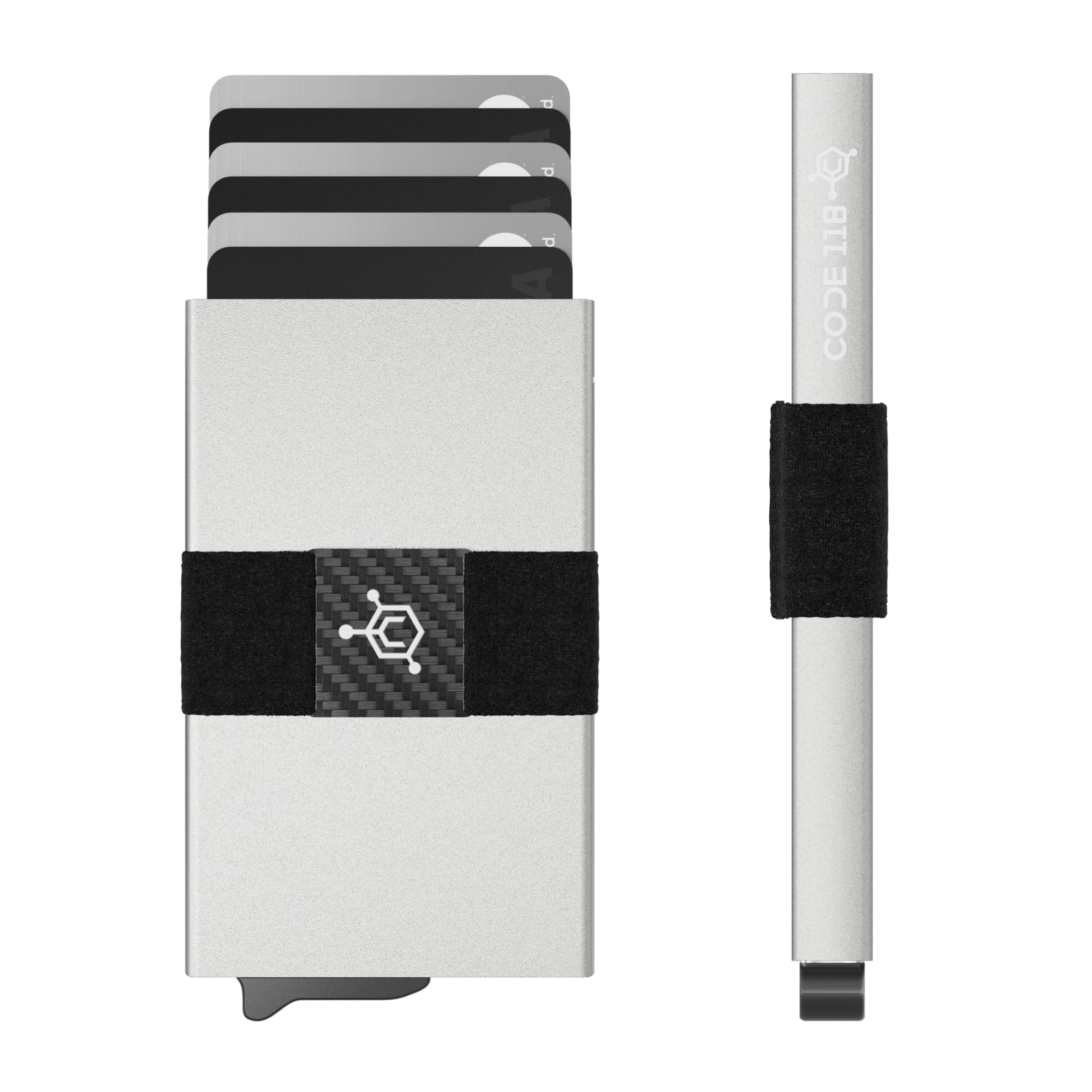 CODE 118 Wallet for Men | Slim Minimalist Aluminum with RFID Blocking | Thin Smart Wallet Pop Up Ejector | Compact cash and Credit card holder with