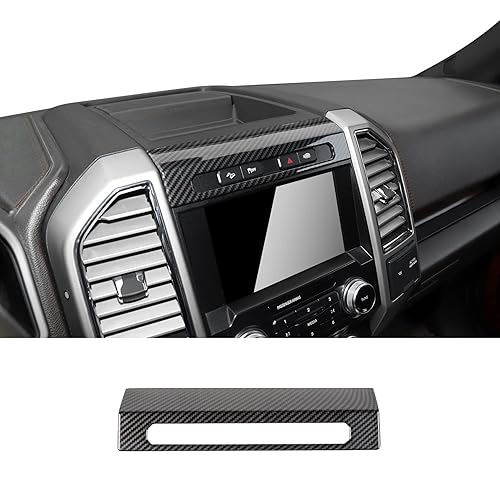 Miniatura 1 de Panel decorativo para interruptor de luz de emergencia F150 para Ford F150 2016 2017 2018 2019 2020 Ford F150 (grano de fibra de carbono)