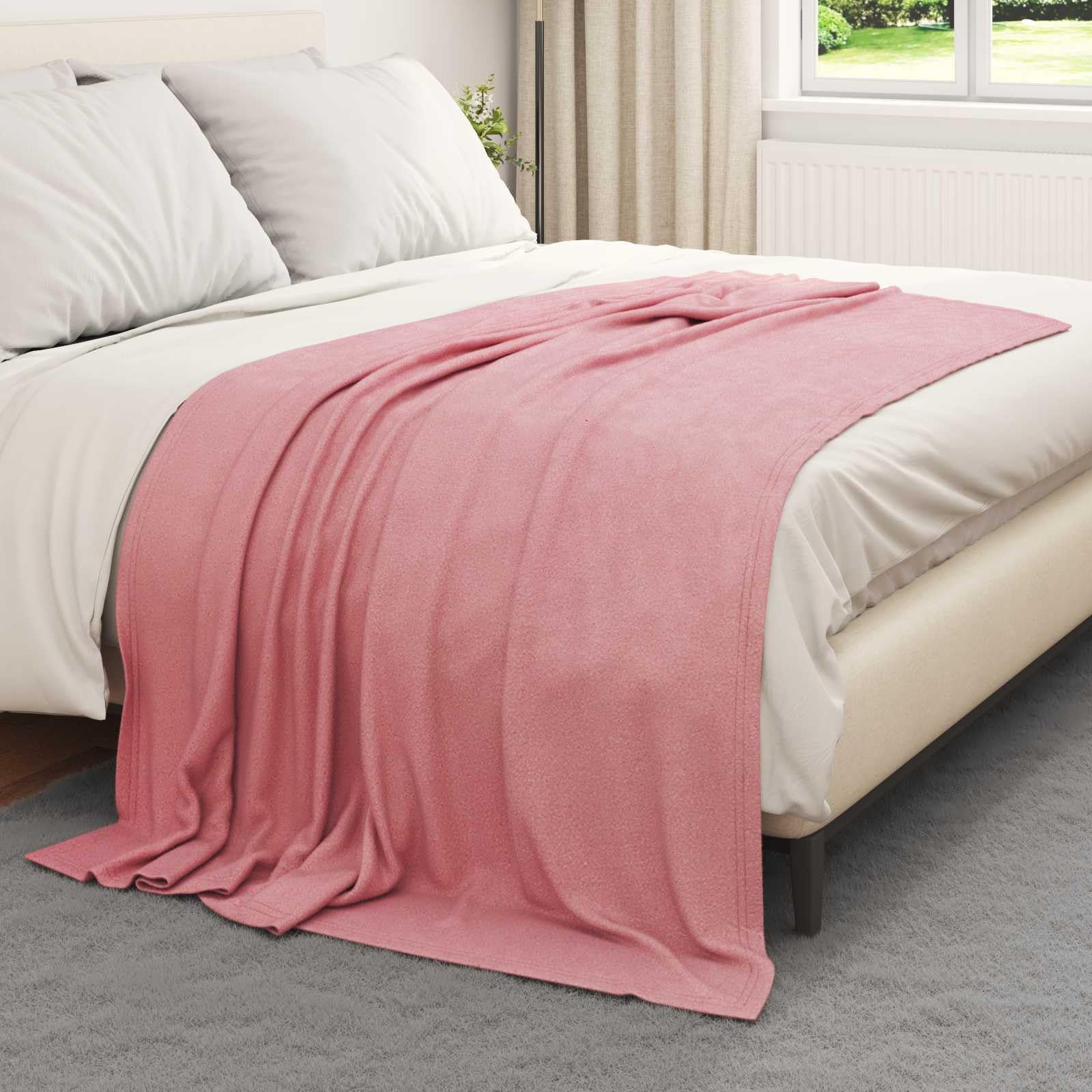 Lot de 6 couvertures en polaire Rose 200 x 150 cm