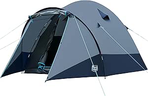 TIMBER RIDGE Zelt 4 Personen Stehhöhe 190cm Camping Zelt Wasserdicht mit Vorzelt Lüftungshutzen Familienzelt Kuppelzelt für Outdoor Reise Trekking Garten Festival