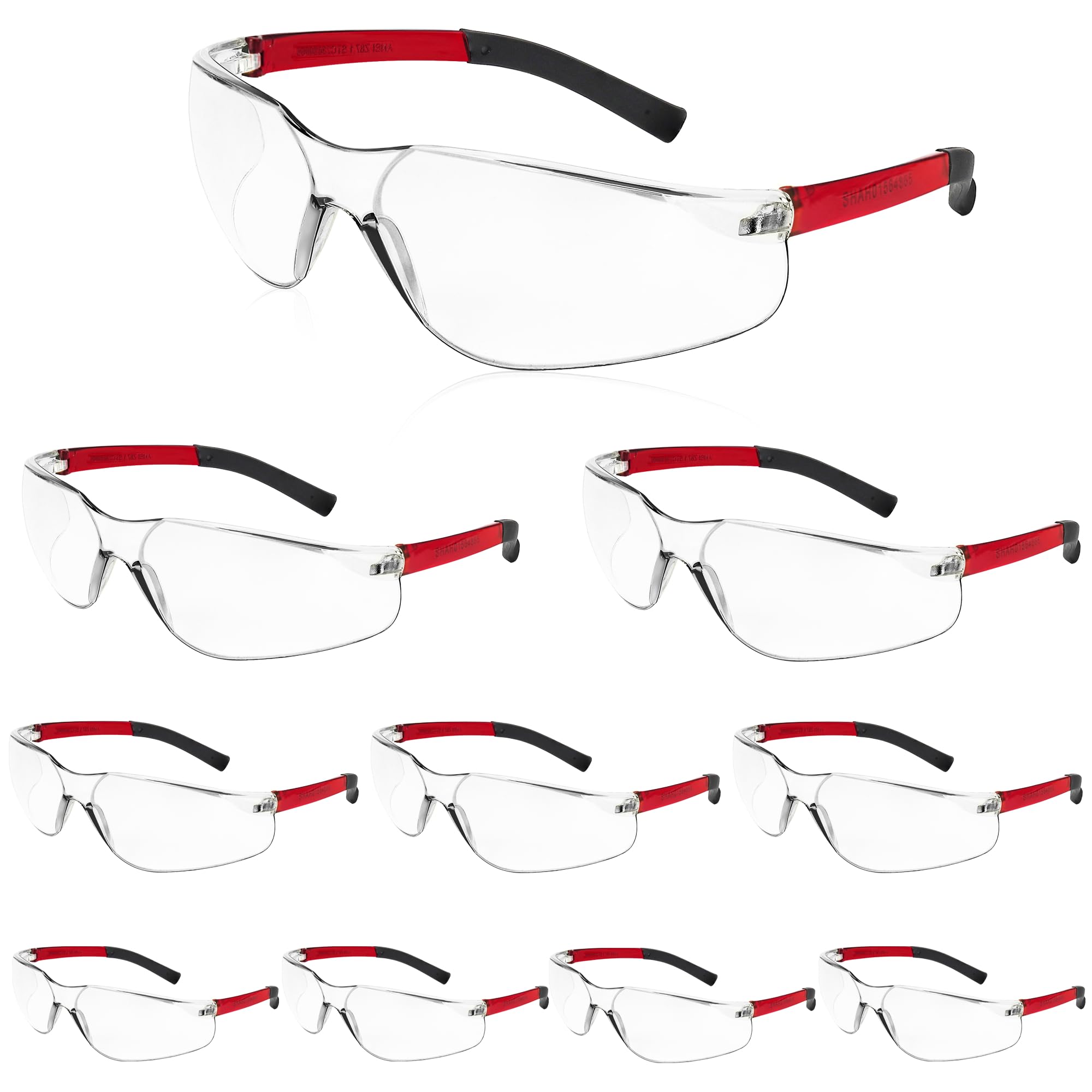 10 Pack Clear Safety Glasses with ANSI Z87.1 Scratch Resistant Eyewear for Women Man Lab Goggles Eye Protection