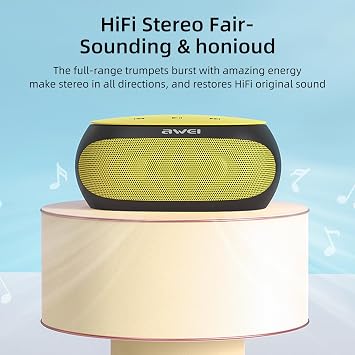 AWEI Portable Speaker Bluetooth,Wireless Bluetooth Speaker Stereo Sound, Bluetooth Wireless Speaker Support iOS System Battery Display Function, Speaker Be Suitable for Home, Outdoors, Travel