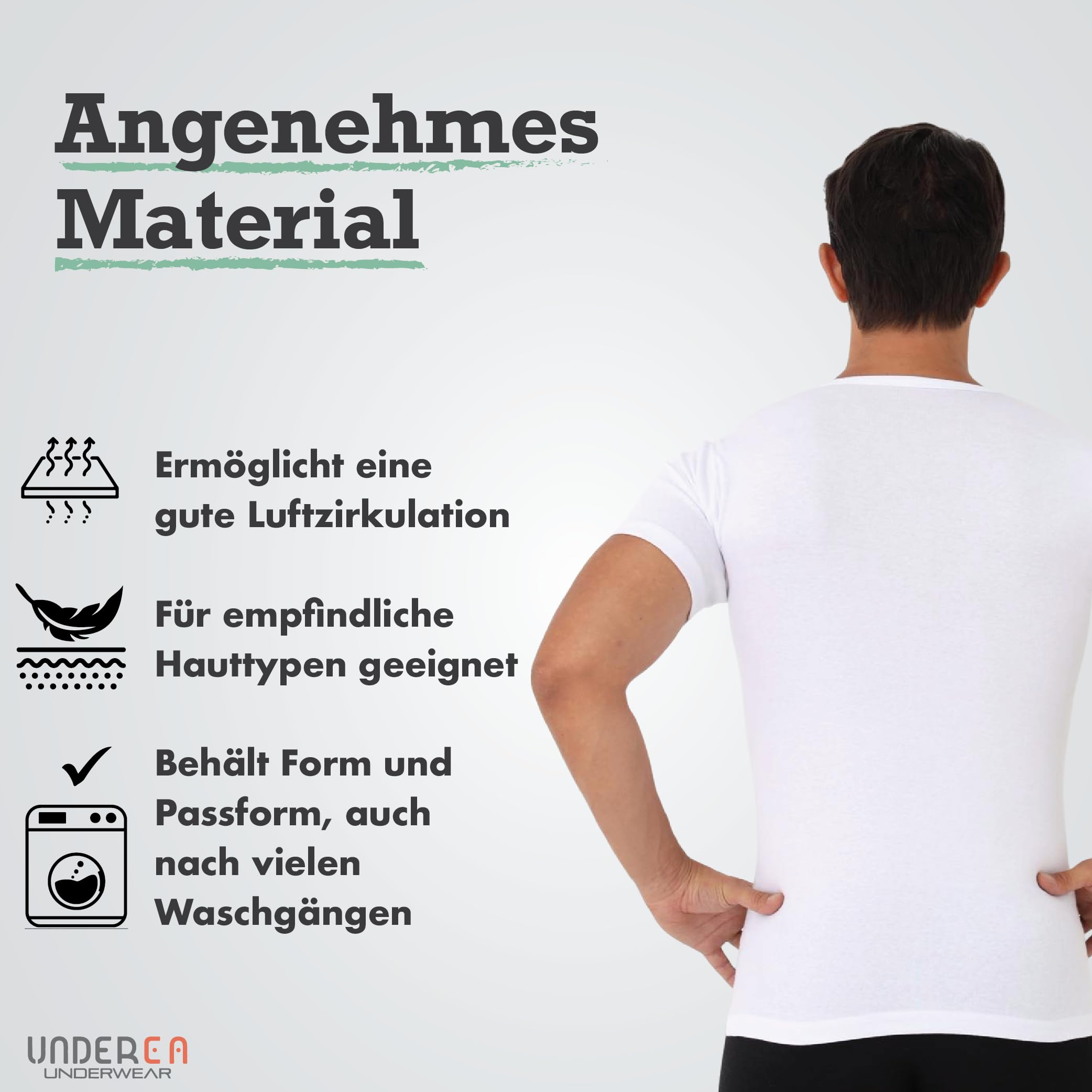 Unterhemd Herren, 100% Baumwolle, Rundhals Business Kurzarm Unterziehshirt | 2er Pack Herren Unterhemden Weiss | Atmungsaktiv & Weich Tank Top Herren