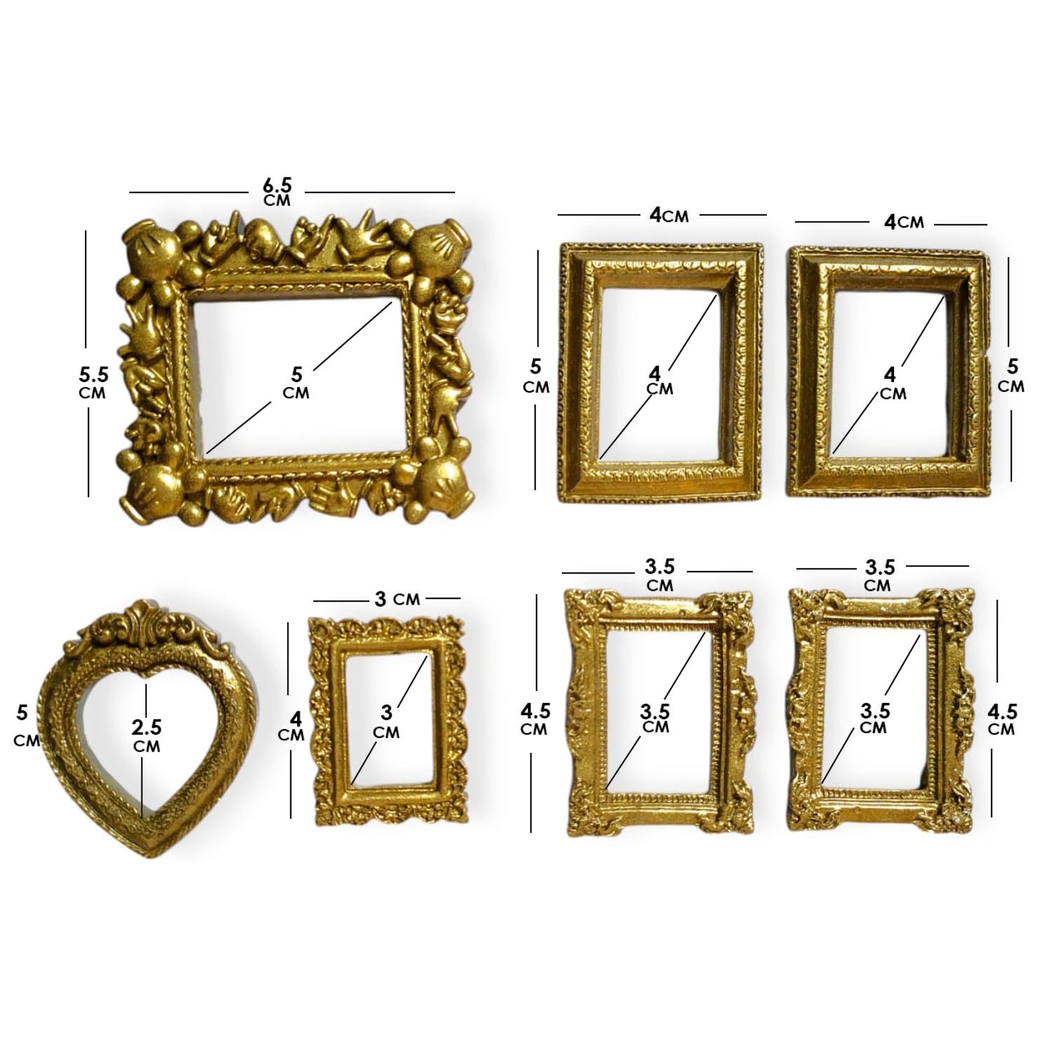 iParn 7 Pcs Vintage Resin Photo Frame for Antique, Collage Frame