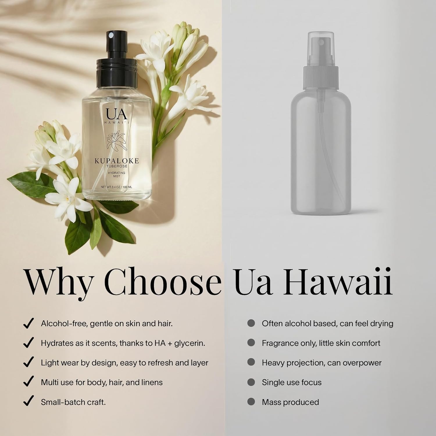Kupaloke Tuberose Body and Hair Mist from Hawaii, Hair Perfume for a Light, Hydrati... - Image 3