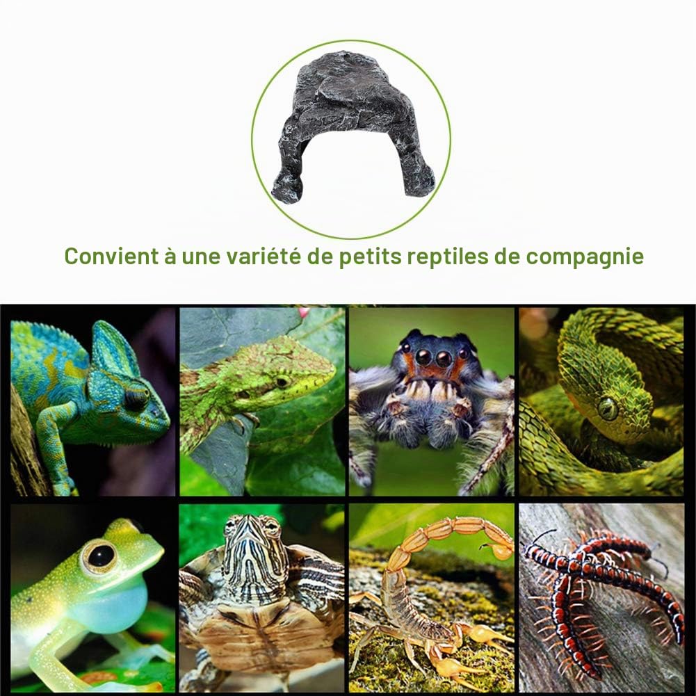 OMEM Tortue Grotte Reptile Abri Serpent Lézard Reptile Résine Décoration — Grande Grotte