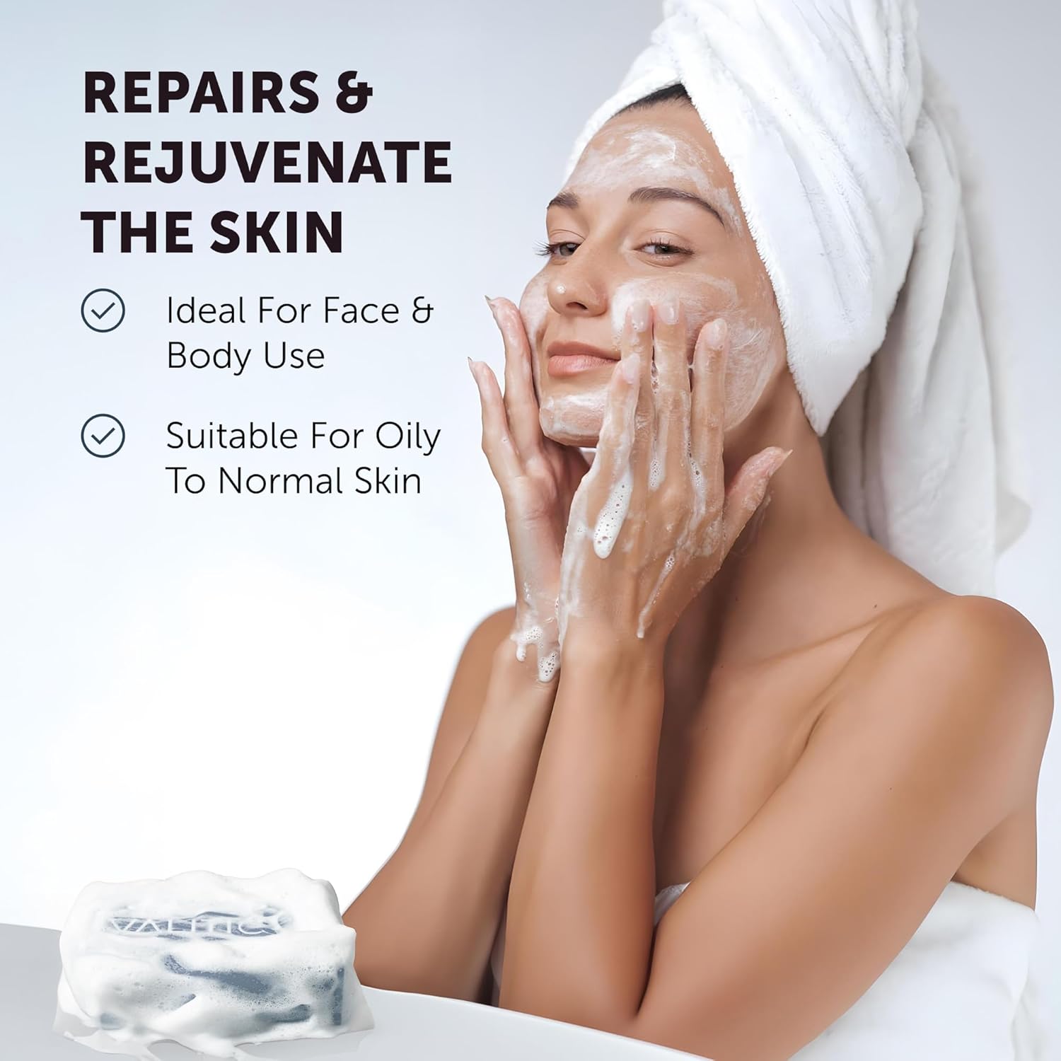 VALITIC Salicylic Acid and Vitamin C Soap Bar - Facial Cleanser and Exfoliating Body Wash for Blackheads, Enlarged Pores and Blemish Skin with Collagen, Hyaluronic Acid, Vitamin E - 2 Pack - Image 6