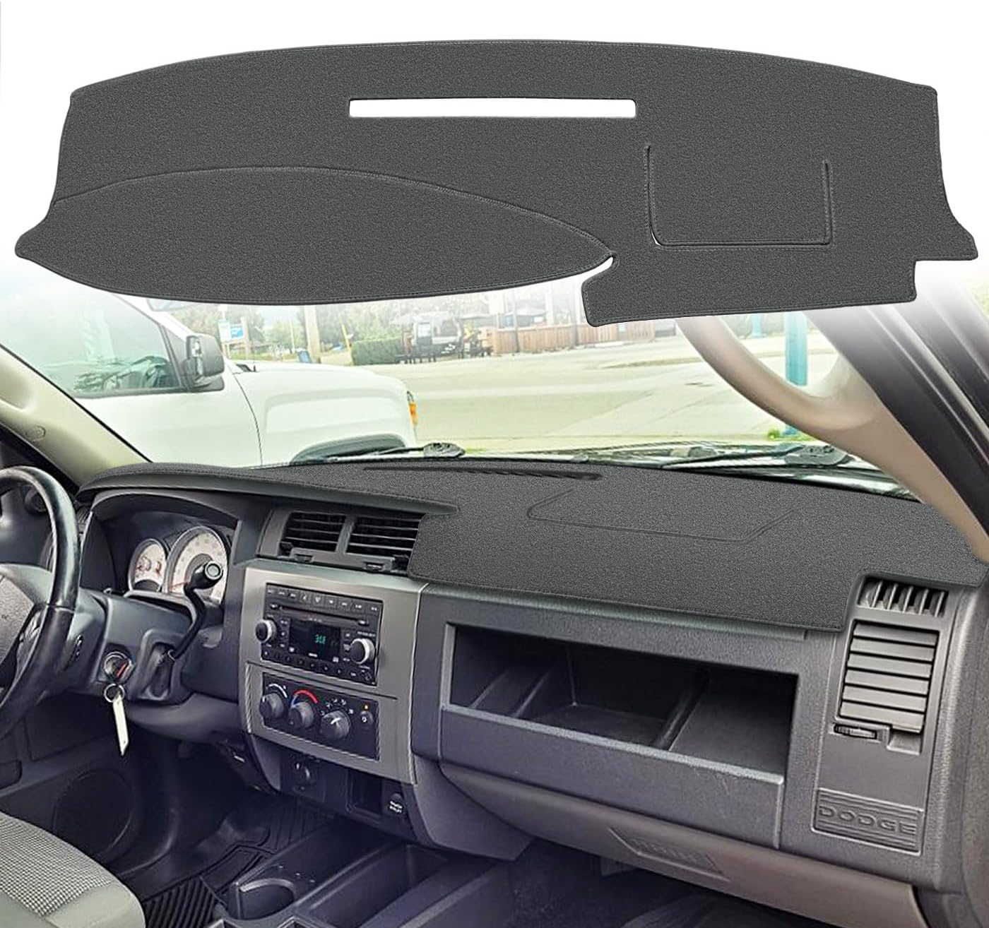 Dash Cover Mat Custom Fit for Dodge Dakota Dashboard Pad Cap Carpet Protector K343 (Dark Gray)