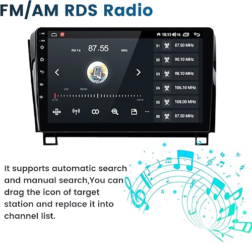 Miniatura 3 de 5GWiFi - Radio estéreo para automóvil para Toyota Tundra 2007-2013 Sequoia 2008-2018, Biorunn Android 13 10.1 pulgadas, navegación GPS de 8 núcleos,