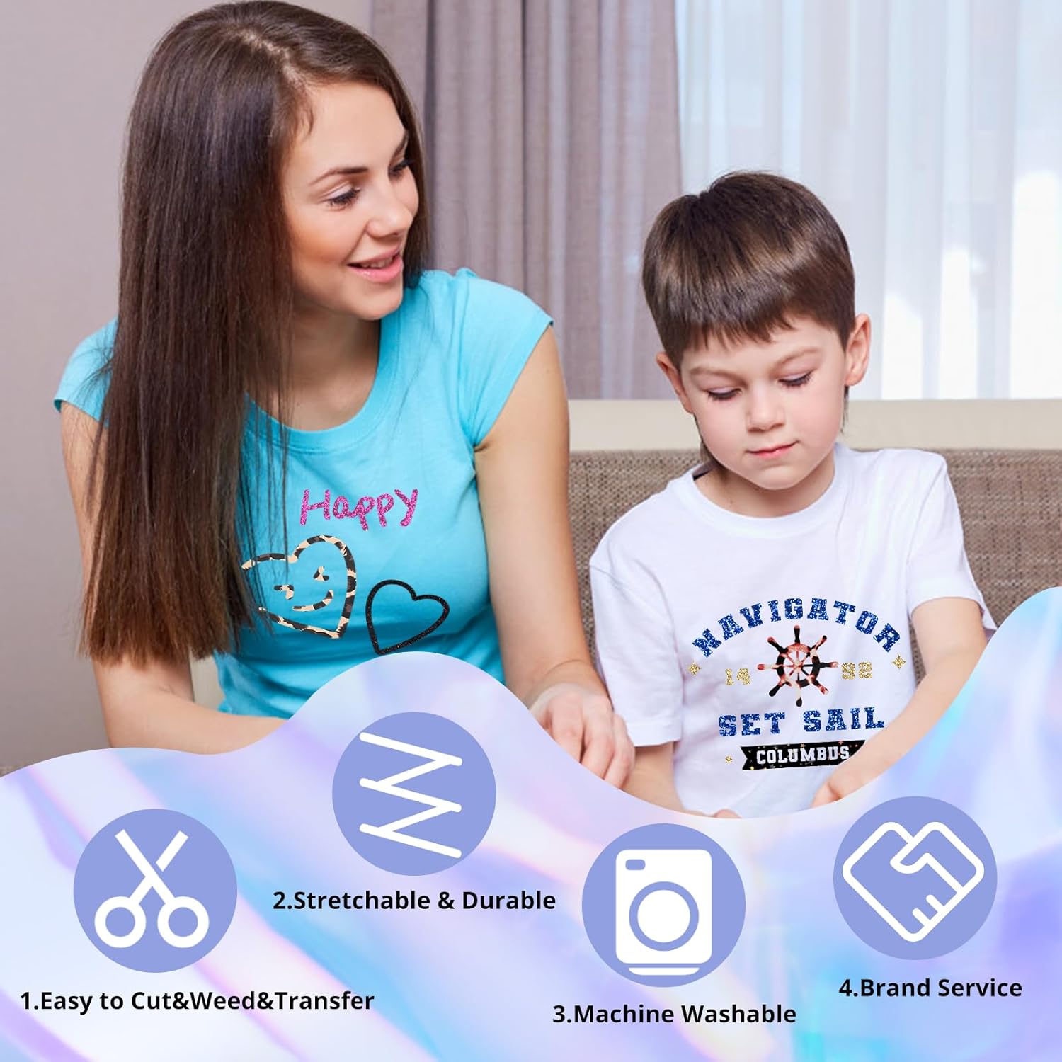 HTVRONT HTV Heat Transfer Vinyl Bundle - 100 Pack 12 * 10in Heat Transfer Vinyl for T-Shirt, 43 Assorted Colors HTV Vinyl Bundle for All Cutter Machine, Easy to Cut & Weed & Transfer Iron on Vinyl