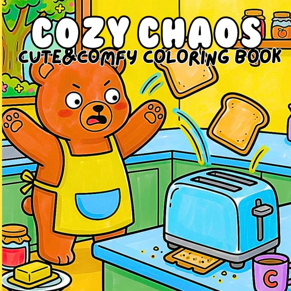 Cozy Chaos: Cute & Comfy Coloring Book for Adults and Teens — 41 Unique Funny Animal Illustrations Full of Everyday Adventures and Silly Moments