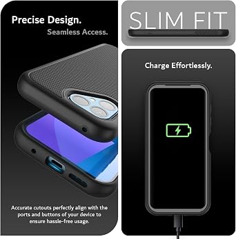 TUDIA DualShield Grip Designed for Fairphone 5 Case (2023), [MergeGrip] Military Grade Dual Layer Shockproof Slim Tough Heavy Duty Protective Phone Case Cover (Matte Black)