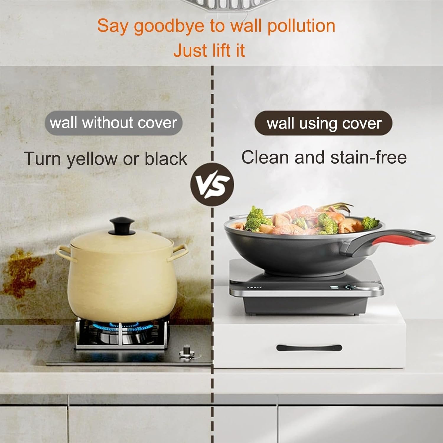 Stove Top Cover, Multipurpose Carbon Steel White Cooktop Cover, Gas Stove Cover Board With Portable Handle For RV Kitchens Apartments （13.8X17.7X3.5IN）