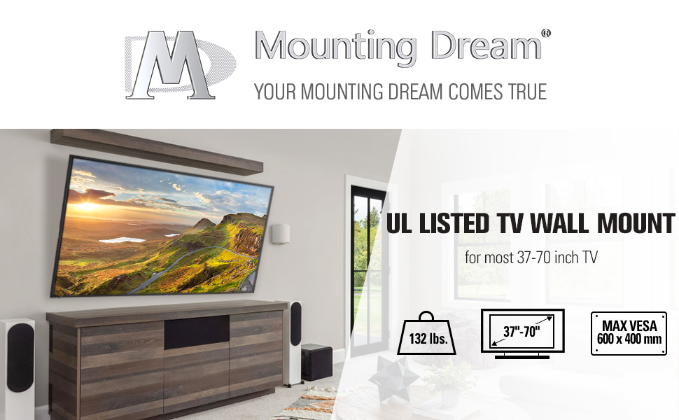 Staffa TV Inclinabile Mounting Dream MD2268-LK-02 – Per TV 37-70 Pollici, VESA 600x400, Fino A 60kg, Con Cavo HDMI