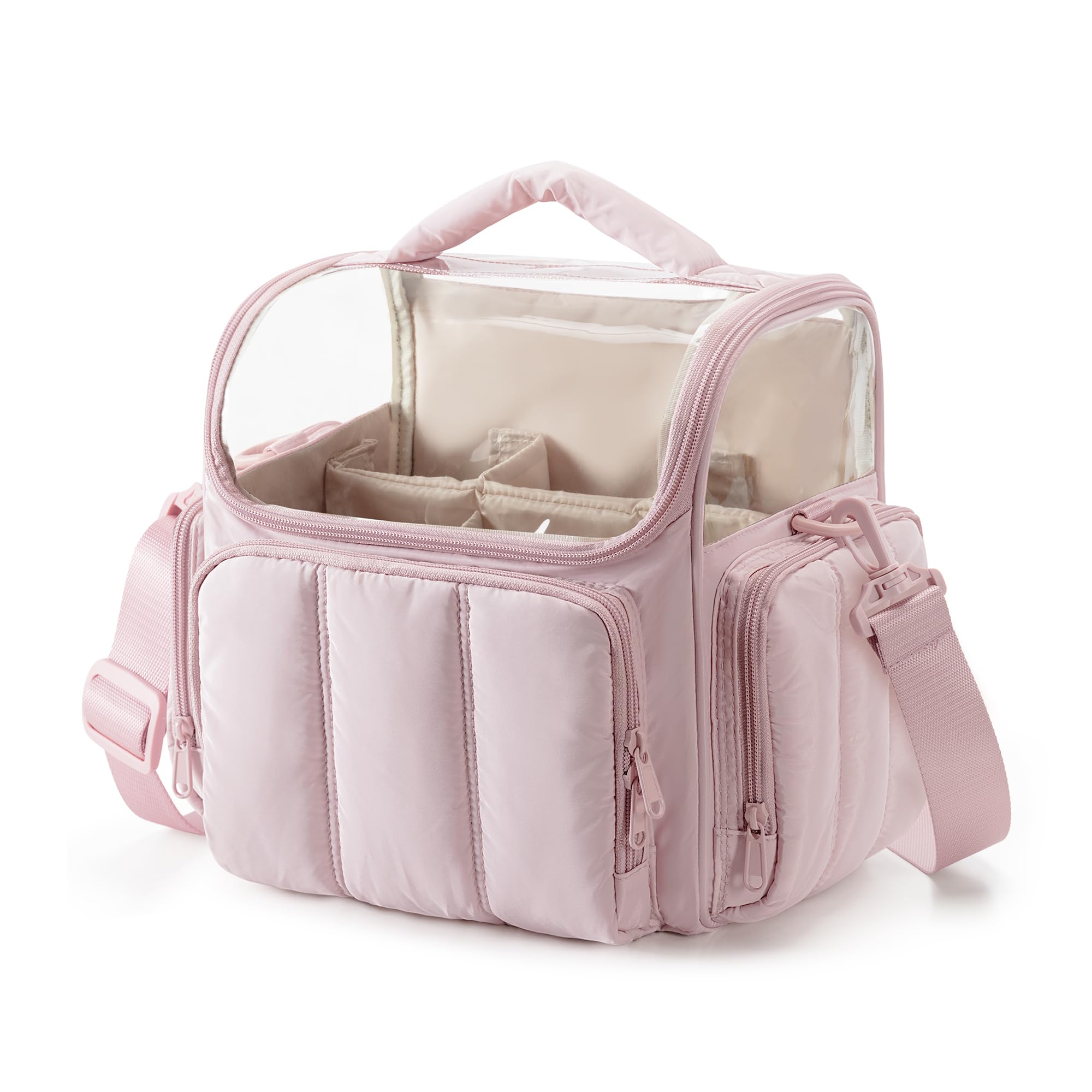 Rexmica Grand Sac de Rangement pour 210 Marqueurs à Dessin, Étui de Rangement Rembourré avec Bandoulière pour Feutre à Alcool pour Adultes, Artistes, Enseignants et Passionnés de Coloriage, Rose
