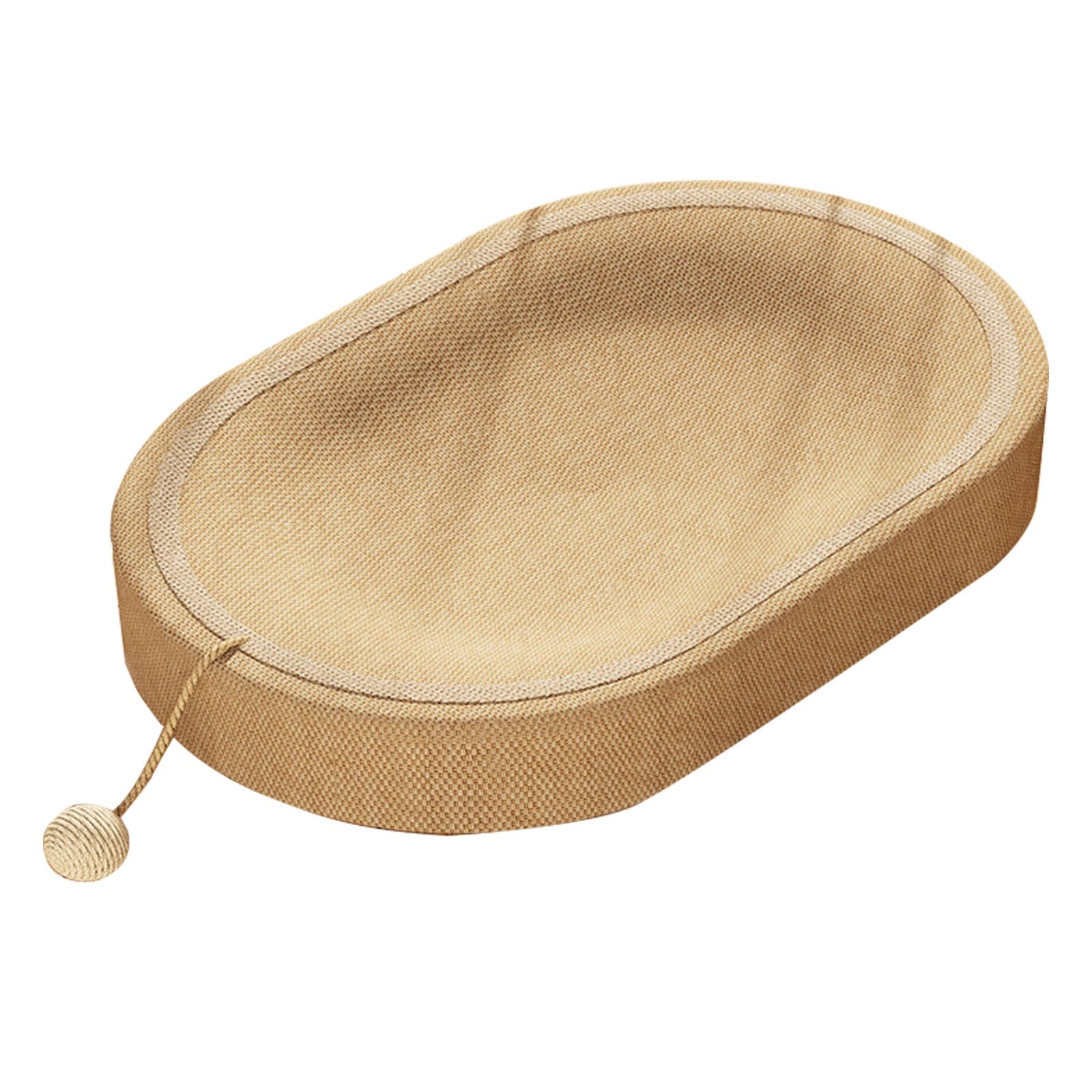 Sizalowa Mata do Drapania dla Kota Owalna 61 cm | Rozmiar XL, Z Piłeczką Sznurkową