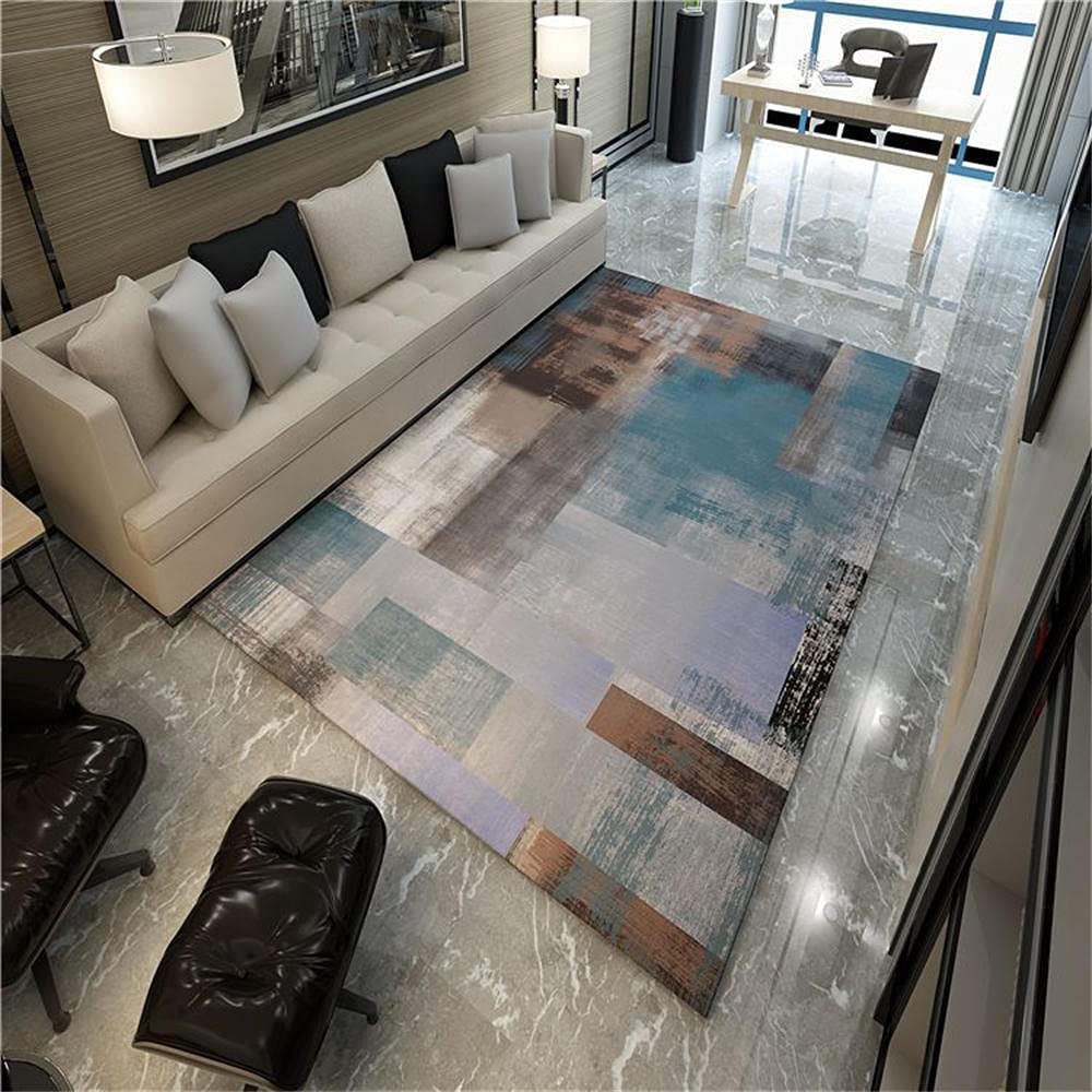 Deco chambre tapis doux au design abstrait et finitions soignées