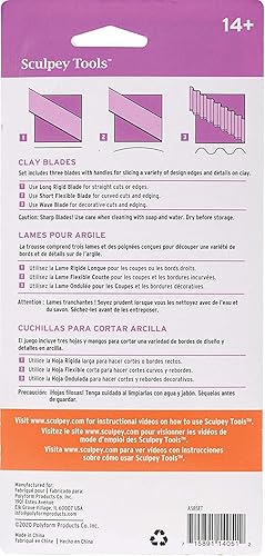 Miniatura 3 de M00021 MOREZMORE 3pc Sculpey - Cuchillas de arcilla flexible, ondulada y rígida, cortador de arcilla polimérica